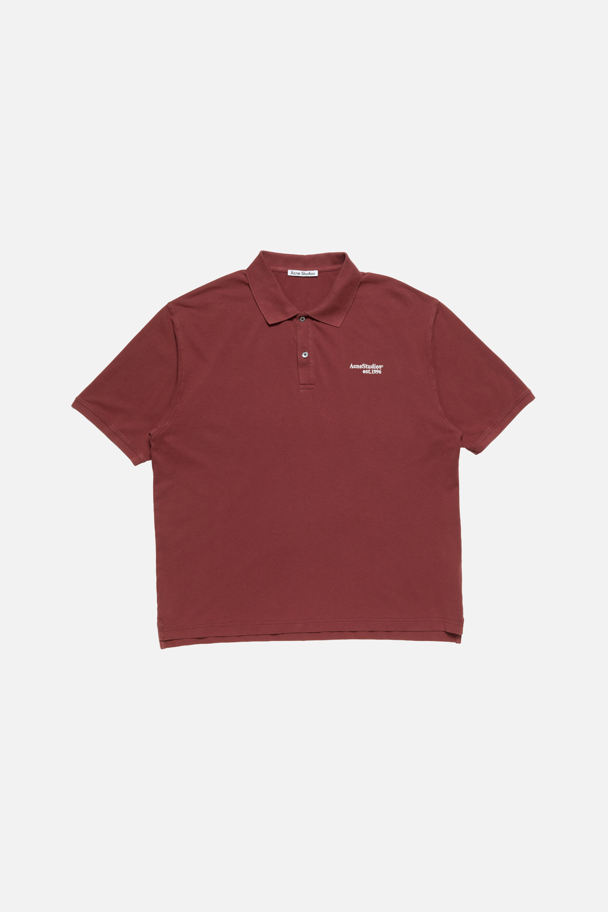 Acne Studios - Washed logo polo - Maroon red