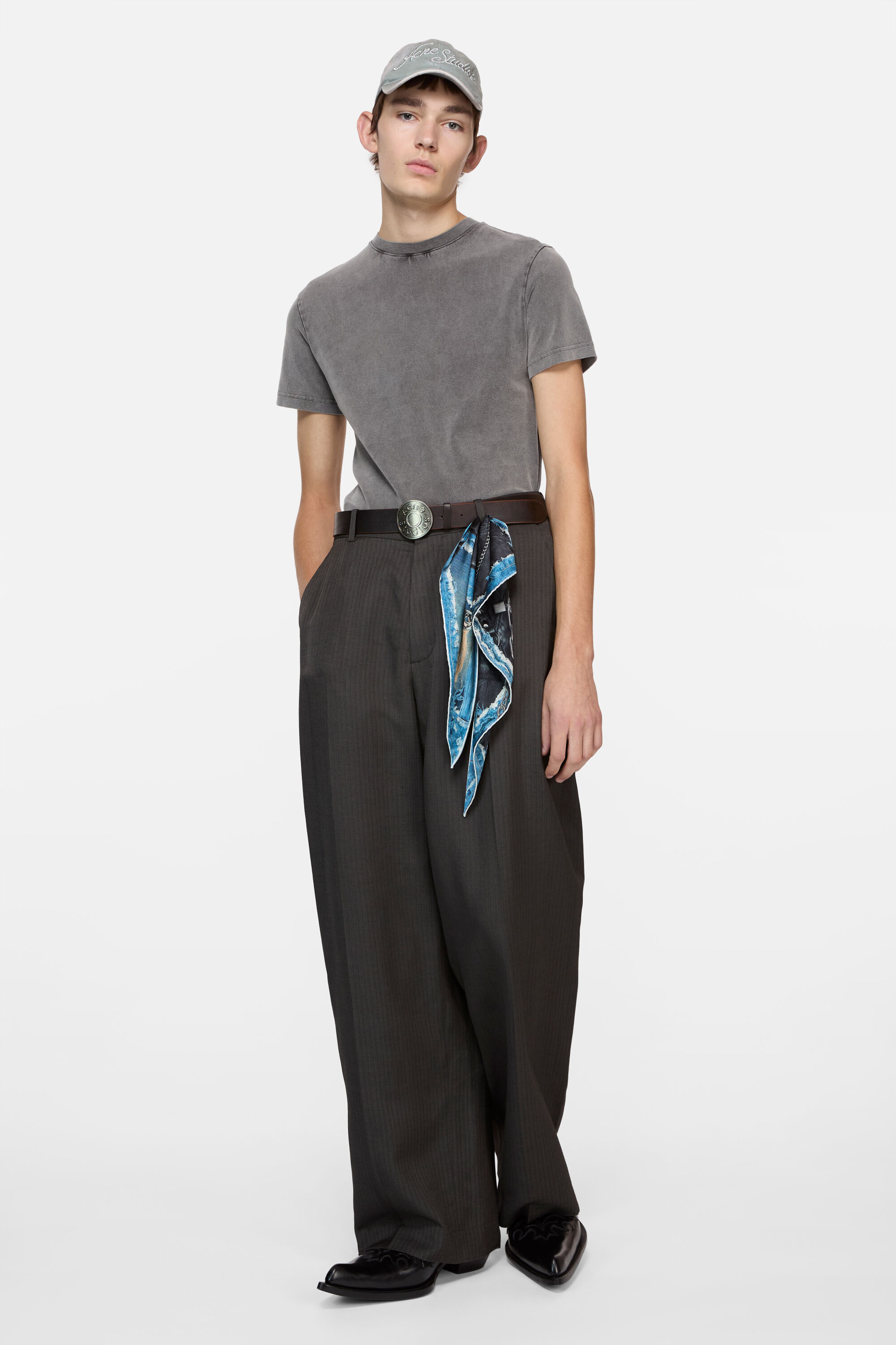 Acne Studios - コットンクルーネックTシャツ - フェイデッドブラック