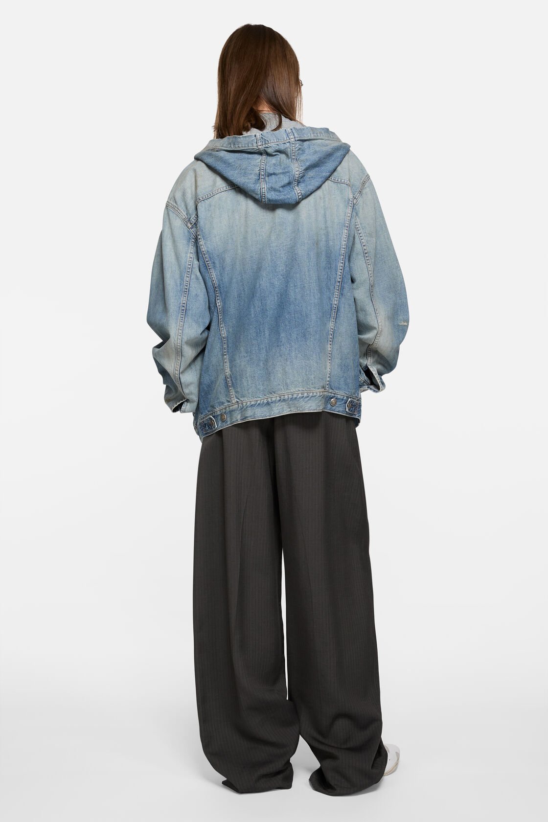 Hooded denim jacket, Mid Blue, 2000x