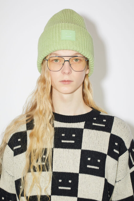 Acne Studios - Beanie aus Rippstrick - Blassgrün meliert