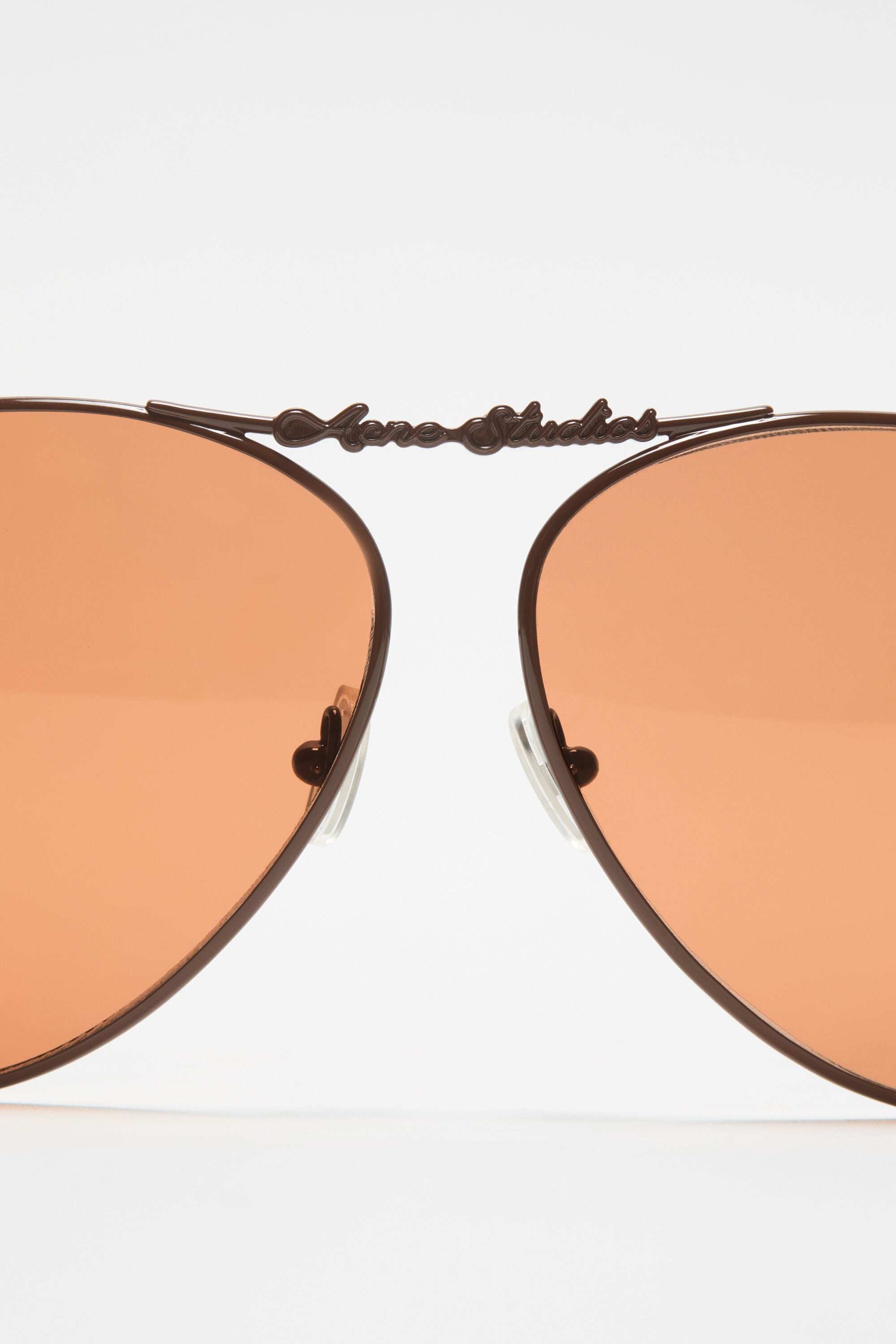 Acne Studios - Metal aviator sunglasses - Brown/orange
