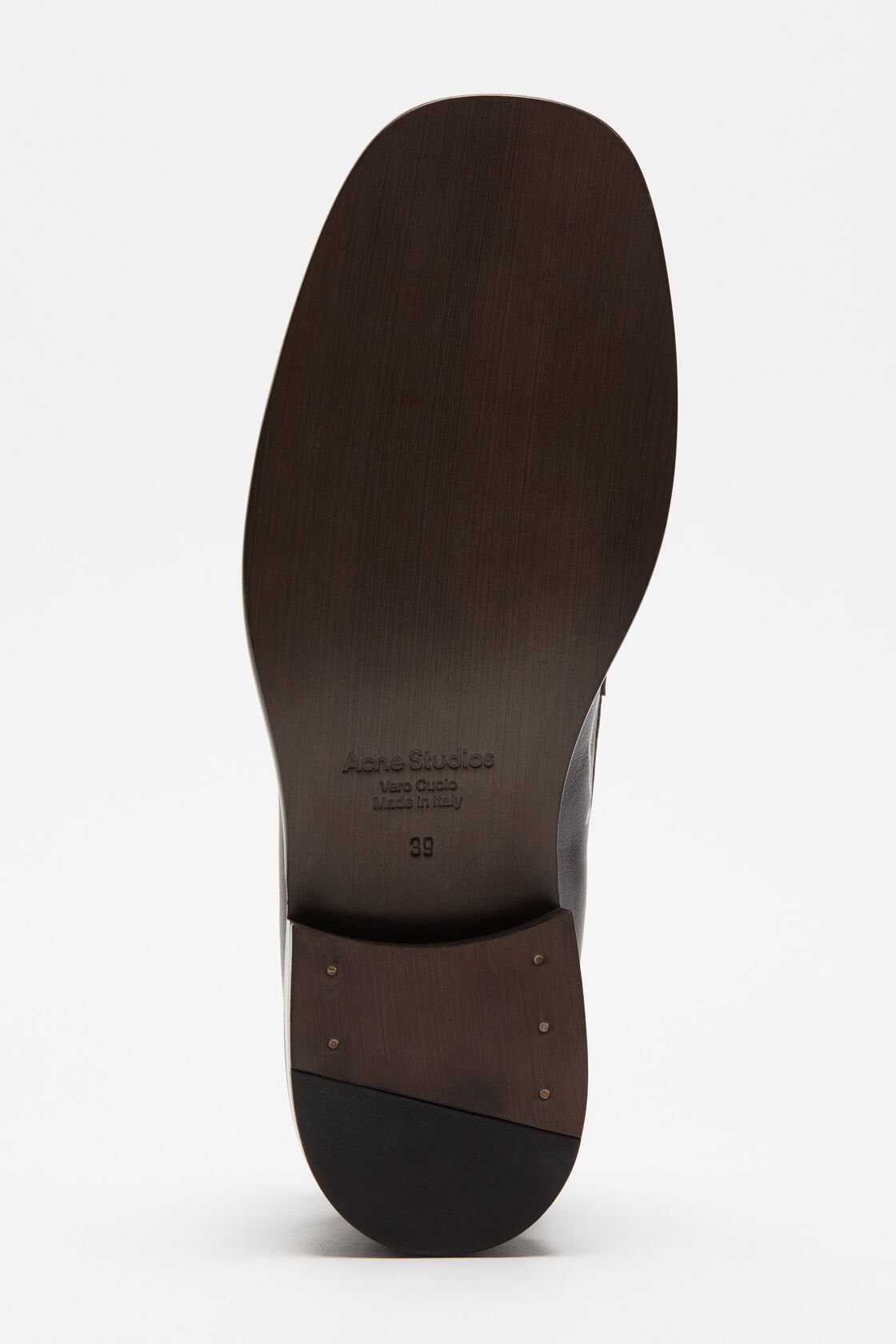 Printed leather loafers, Dark brown, 2000x