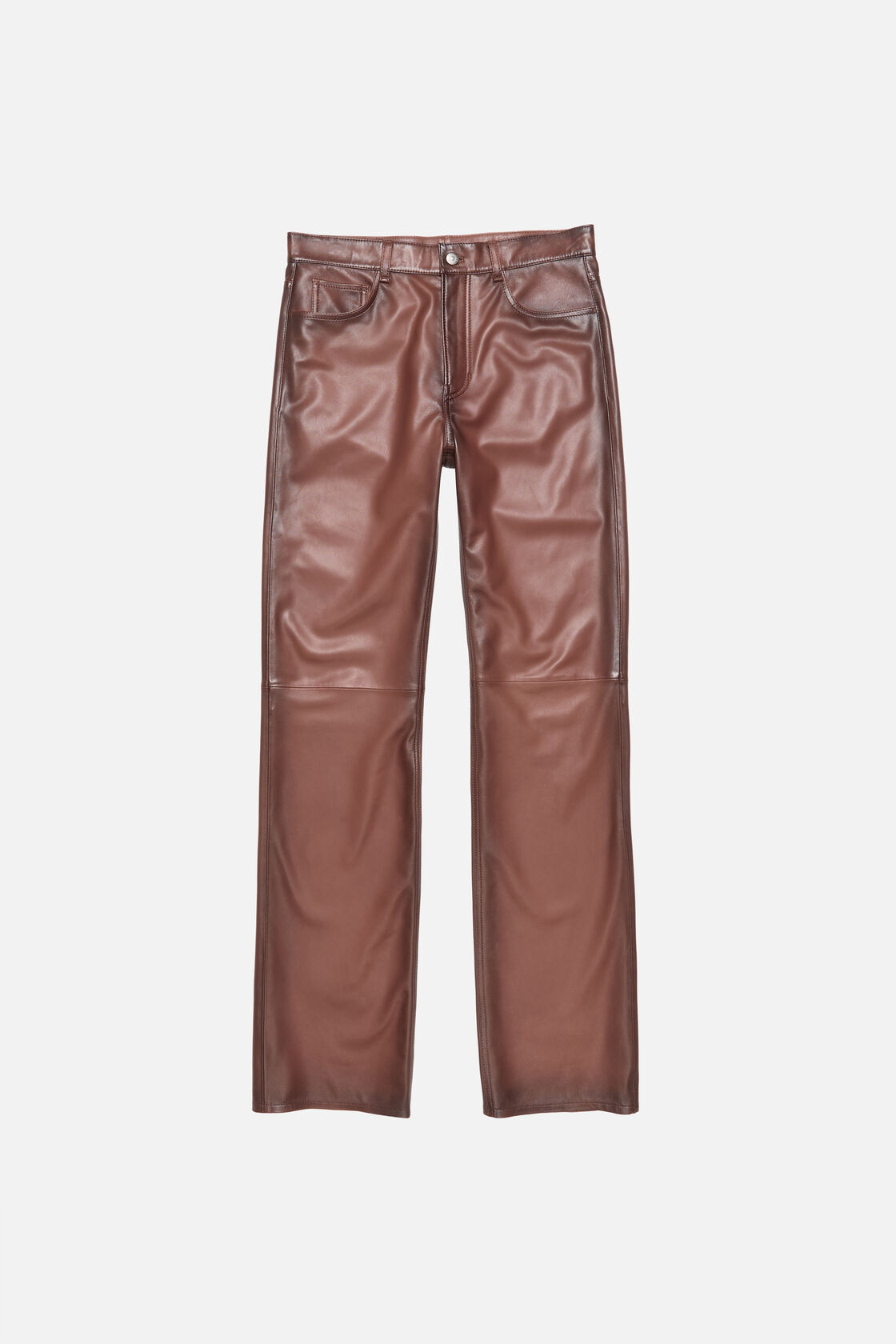 Faded leather trousers, Cognac brown, 2000x