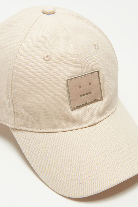Acne Studios - Leather Face patch cap - Oatmeal melange