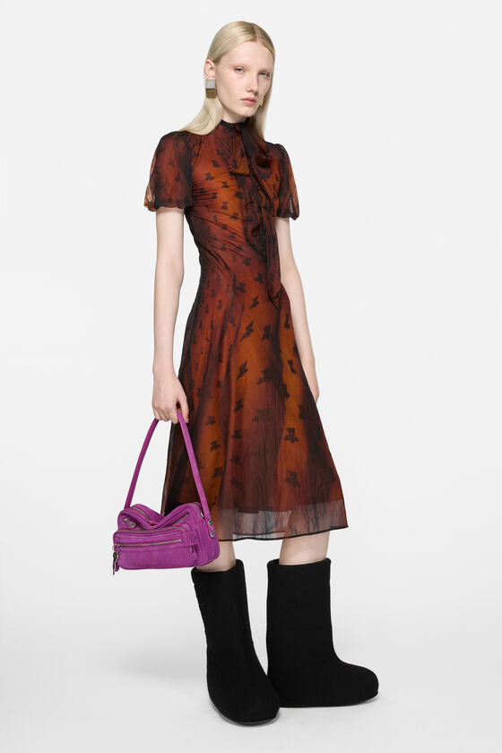 アクネ Acne ベアワンピース ロング ミモレ丈 総柄 36 マルチカラー  