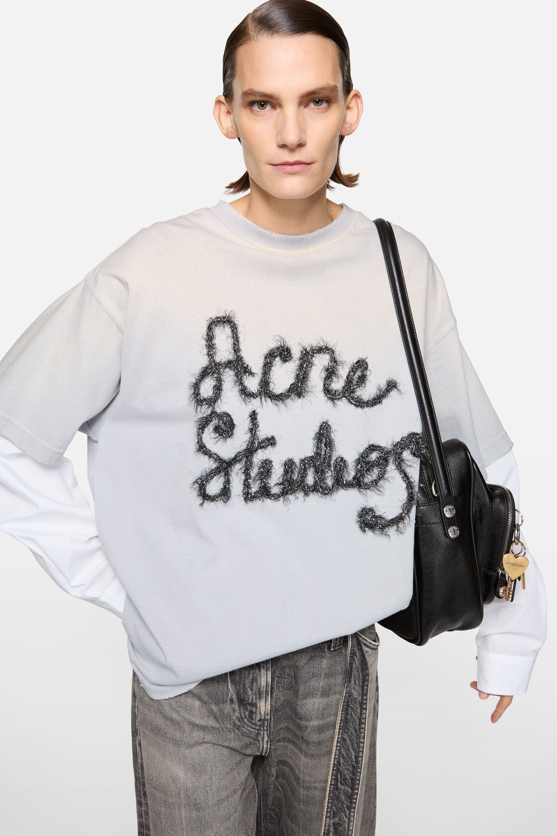 Layered logo t-shirt, Light blue, 2000x