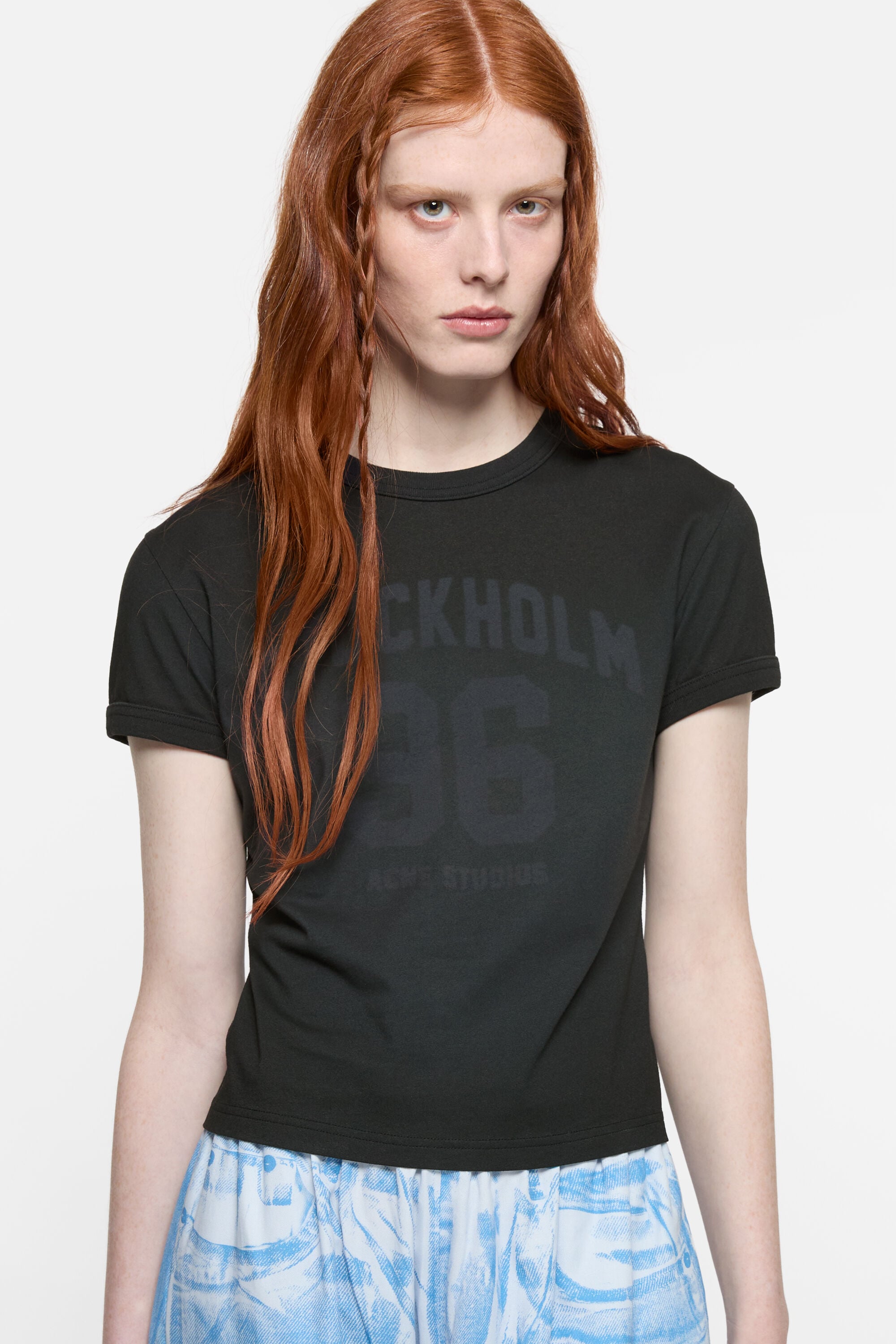 Acne Studios - ロゴTシャツ - フィットデザイン - フェイデッドブルー