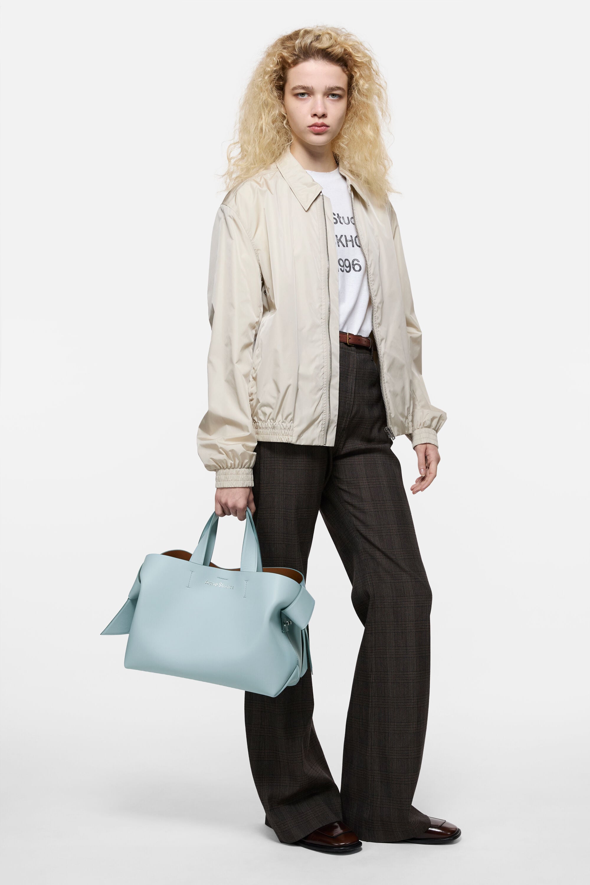 Acne Studios - Musubiレザートート - ダスティブルー