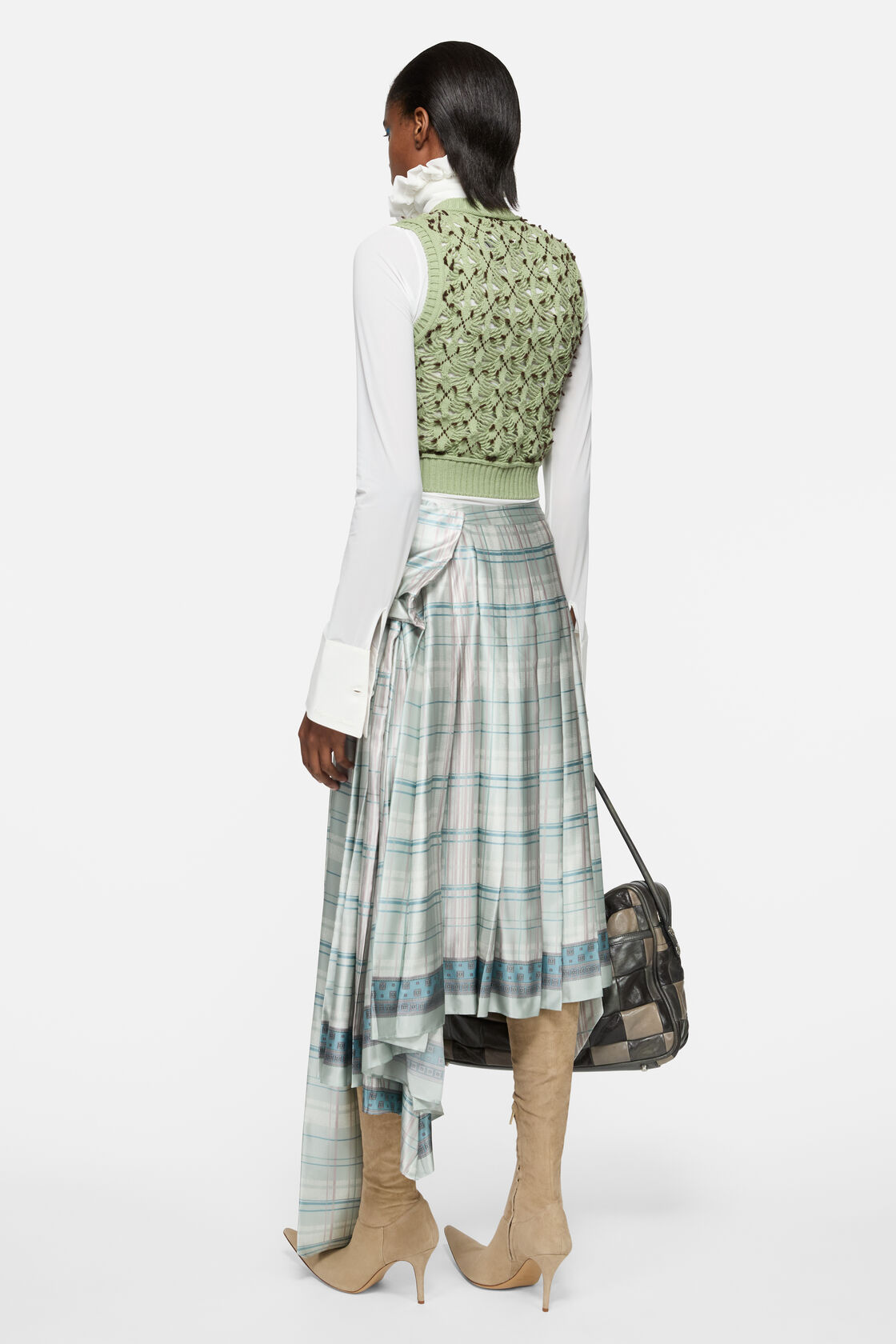 Argyle wool vest, Sage green, 2000x