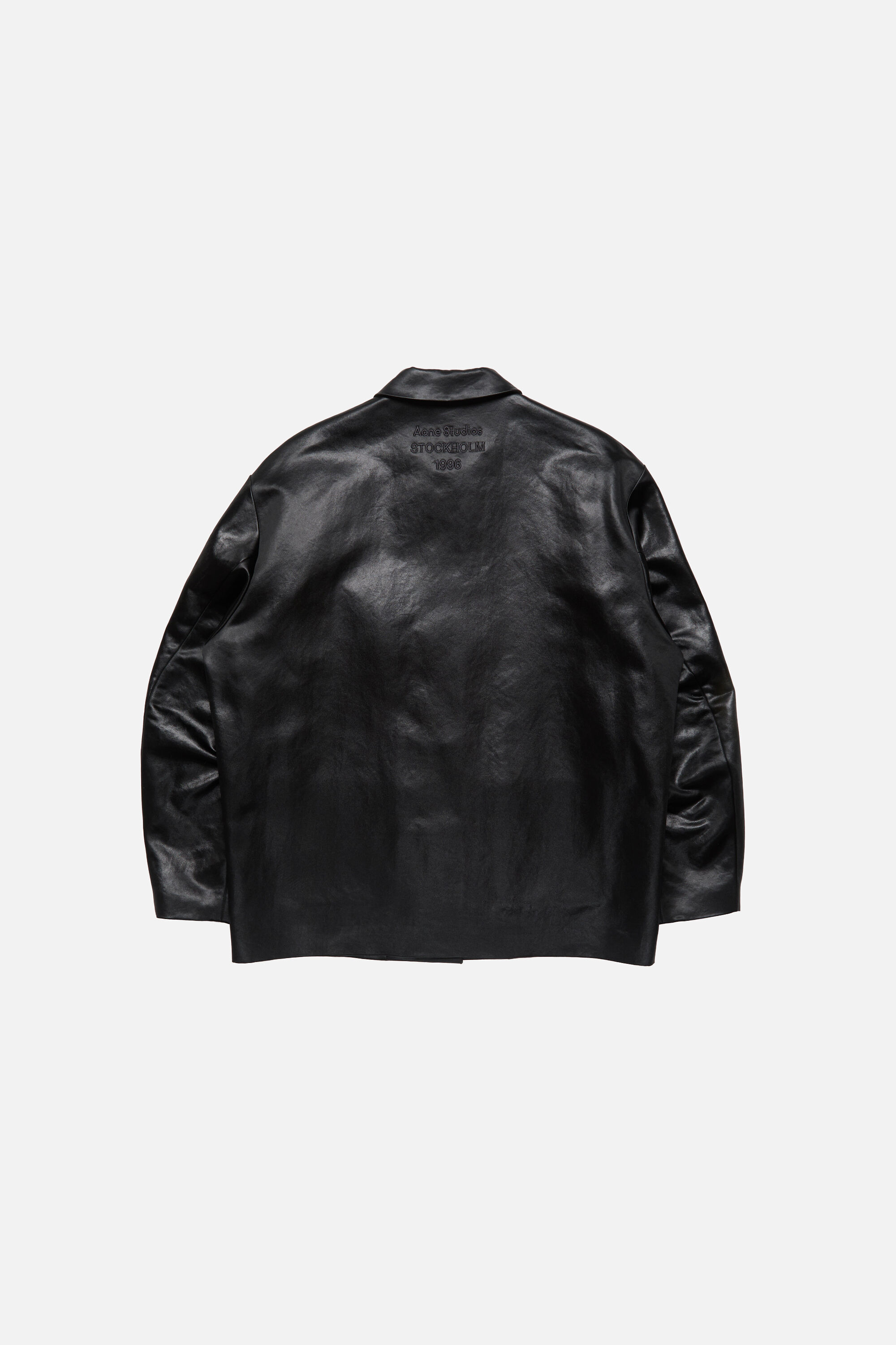 Acne Studios - サテンロゴオーバーシャツ - ブラック