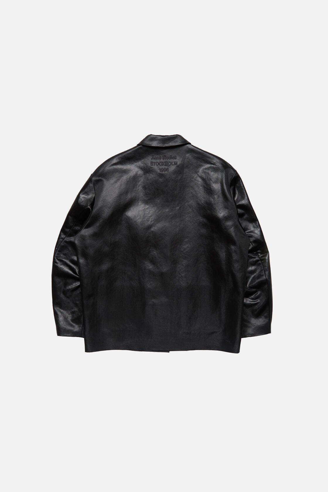 緞面標誌外套式襯衫, 黑, 2000x