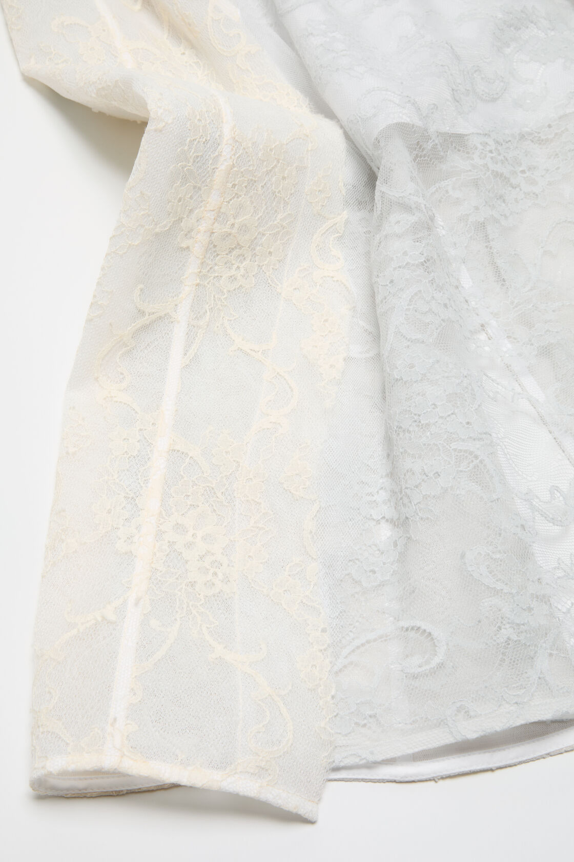 蕾丝束腰连衣裙, 白色/白色, 2000x