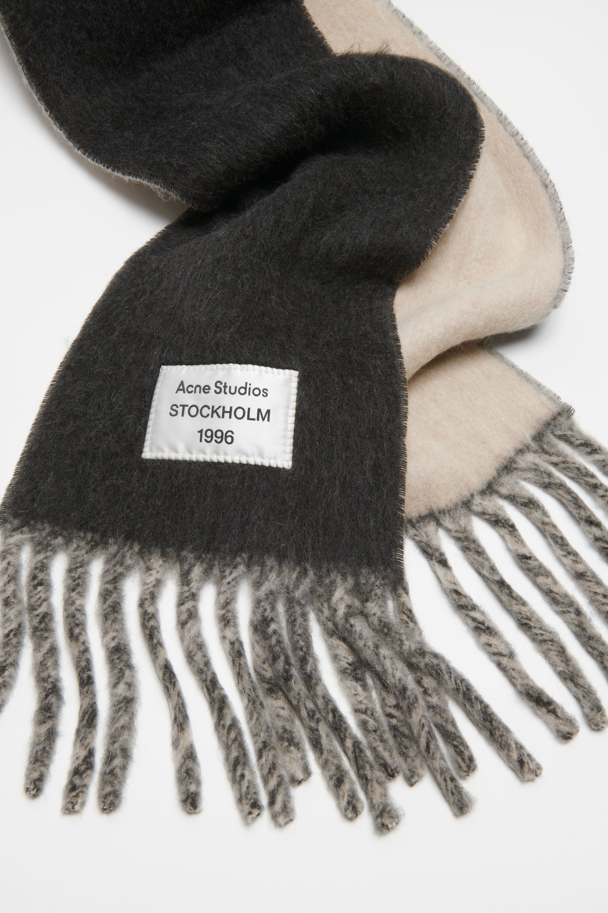 Acne Studios - Bicolour Alpaca Scarf - Beige/grey