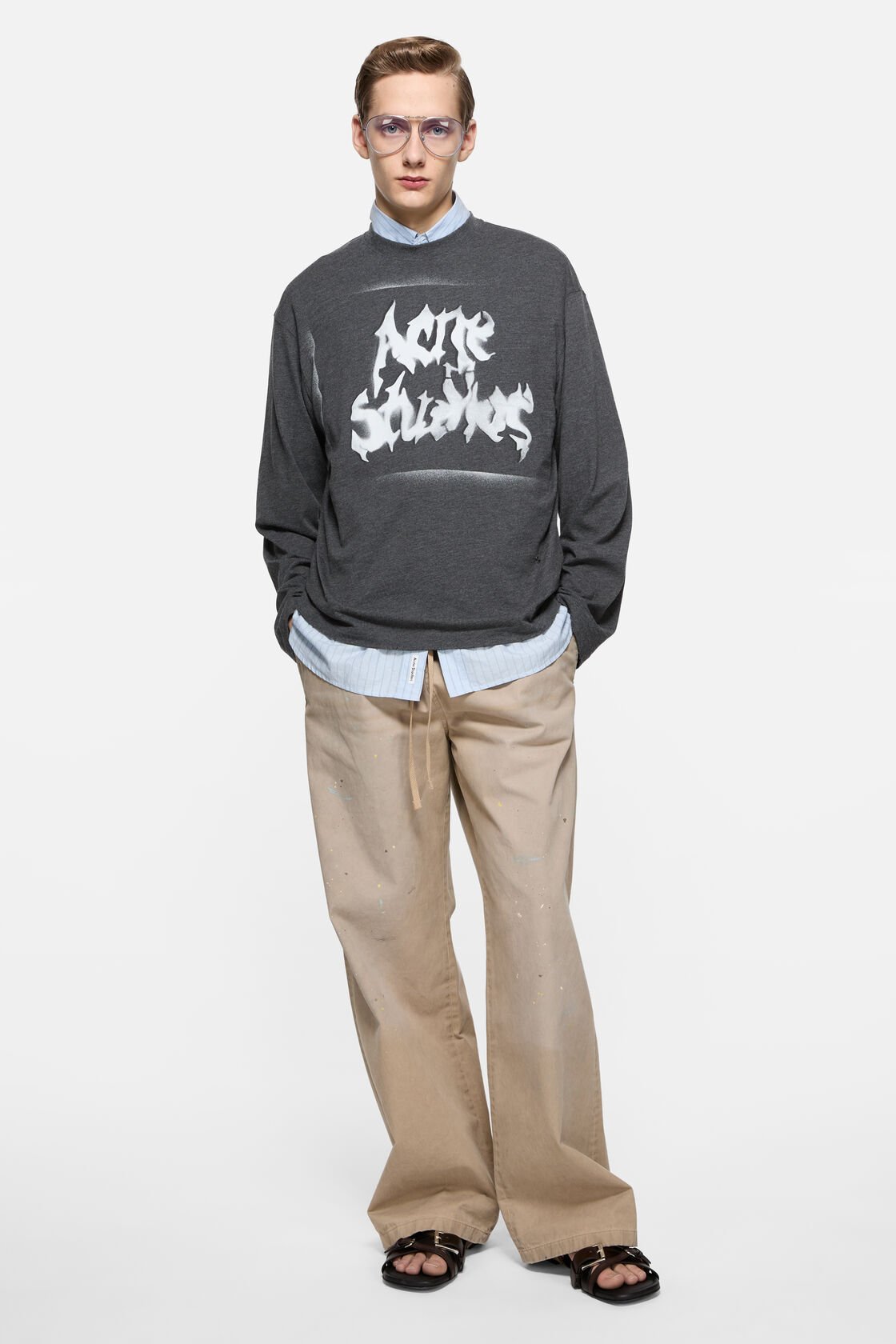 Gothic logo t-shirt, Faded black, 2000x