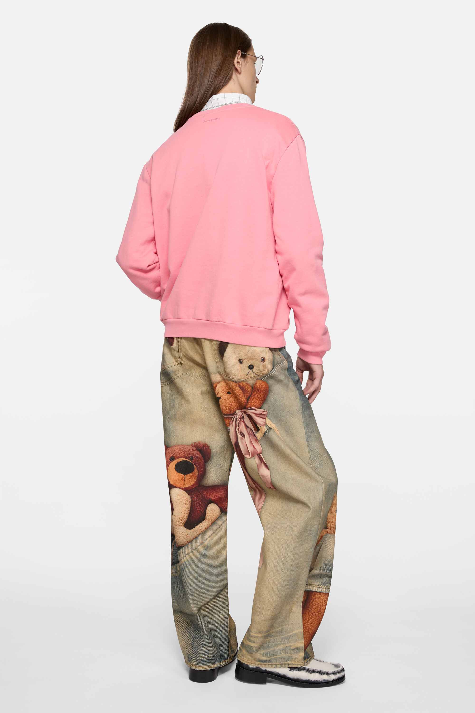 Acne Studios - Crew neck fleece sweater - Tango pink