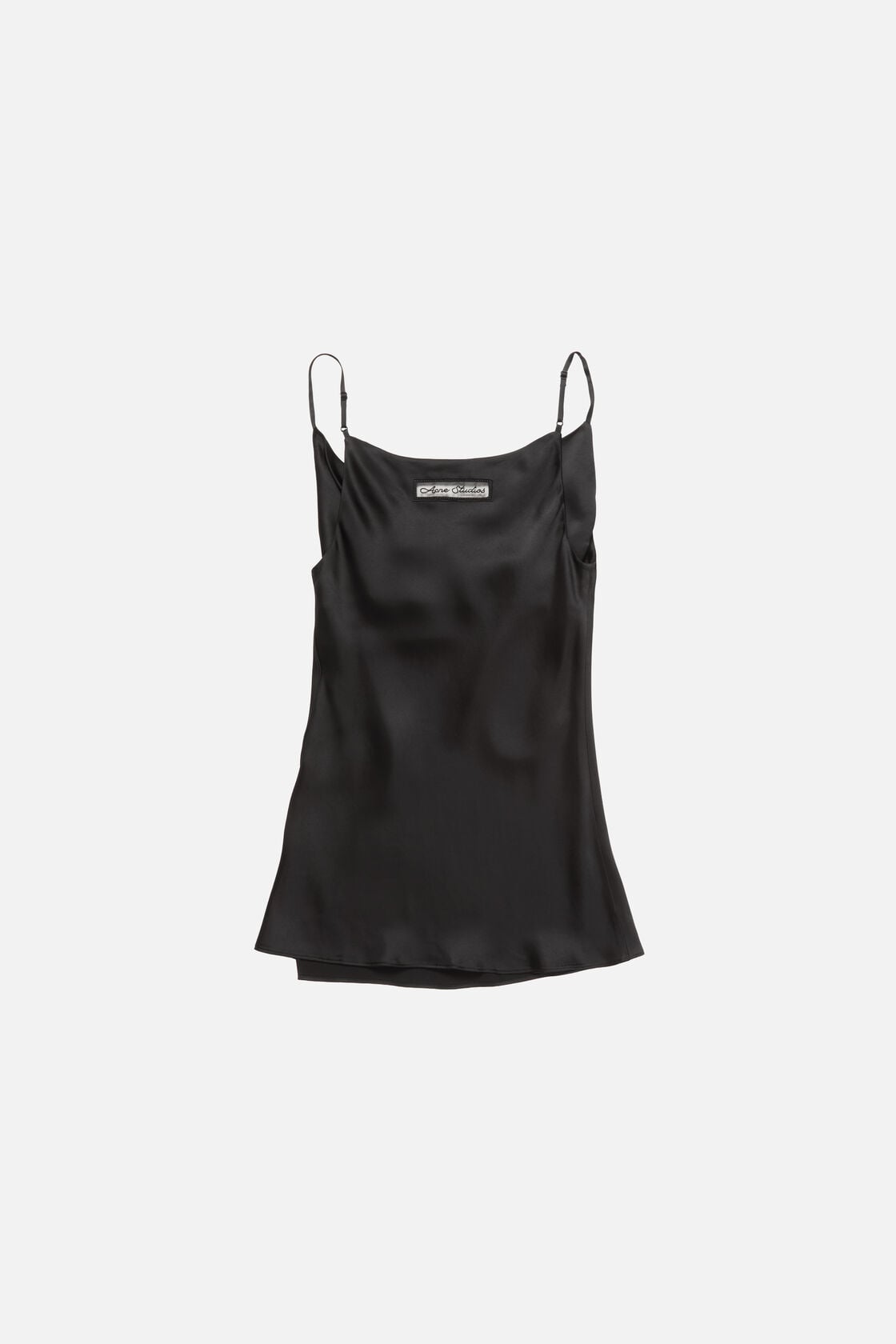 Shiny satin tank top, Black, 2000x