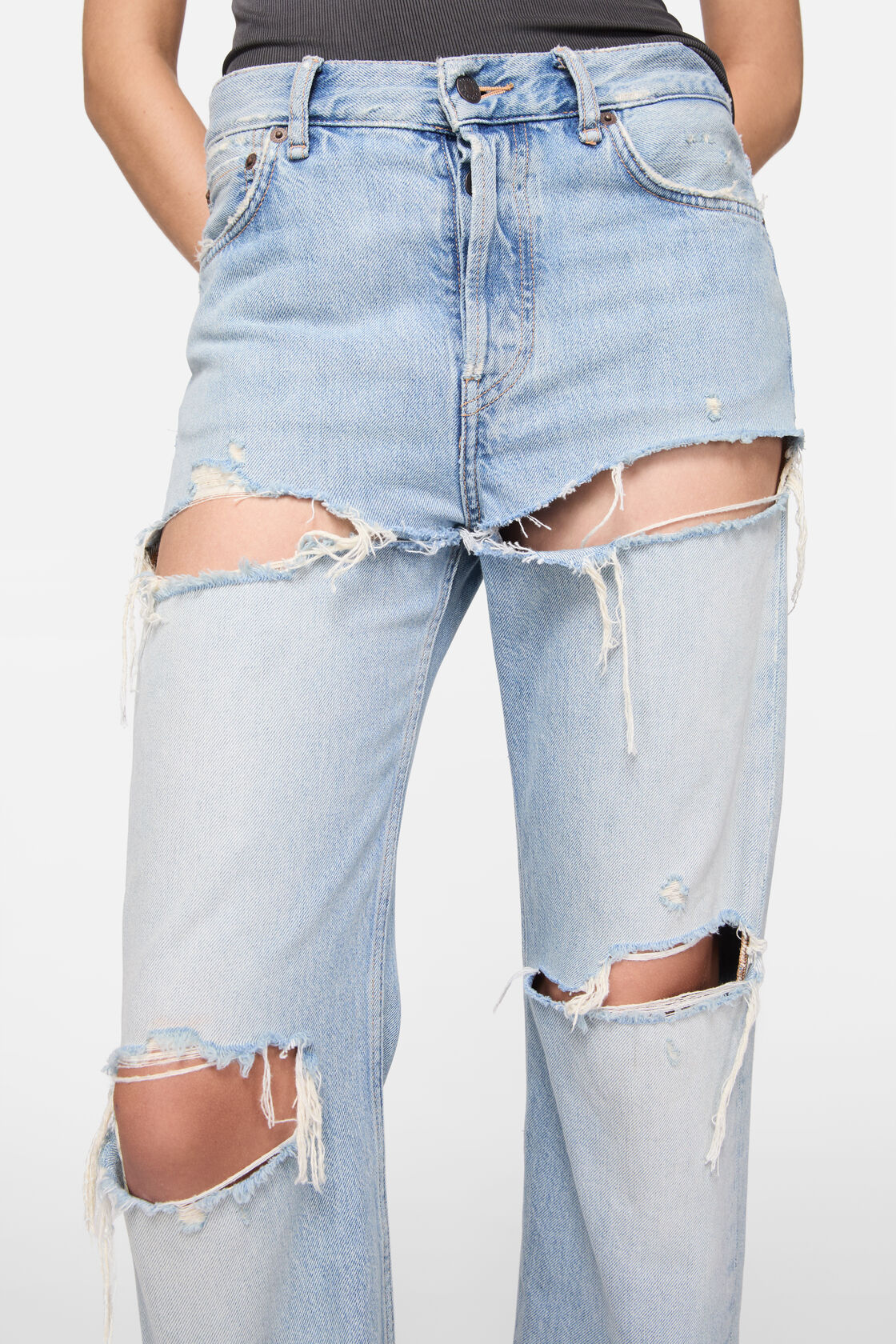 Regular fit distressed jeans - 2010F, Light blue, 2000x