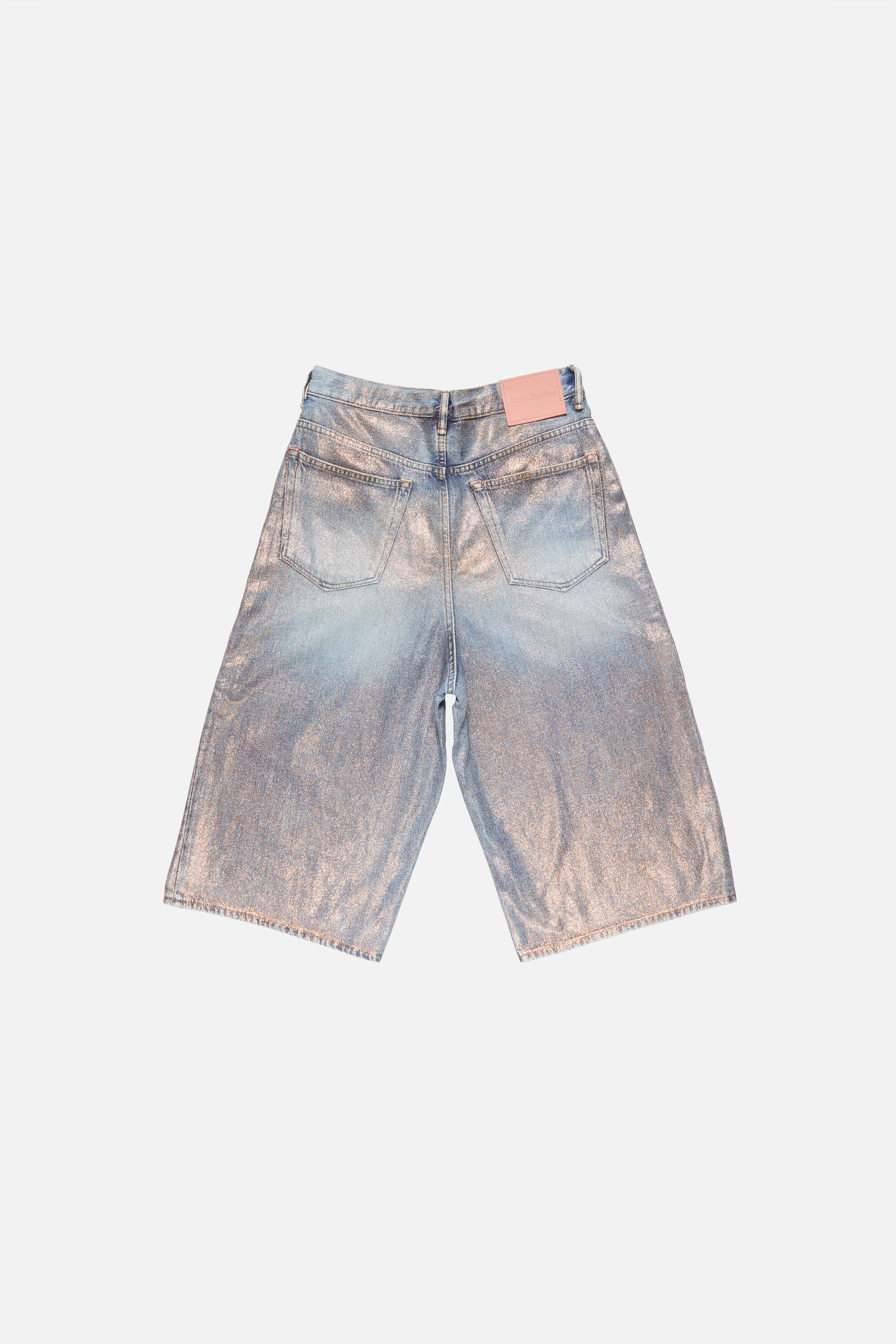 acne studios デニム コーティング ハーフパンツ Acne Studios - グリッターデニムショートパンツ - ローズコッパー