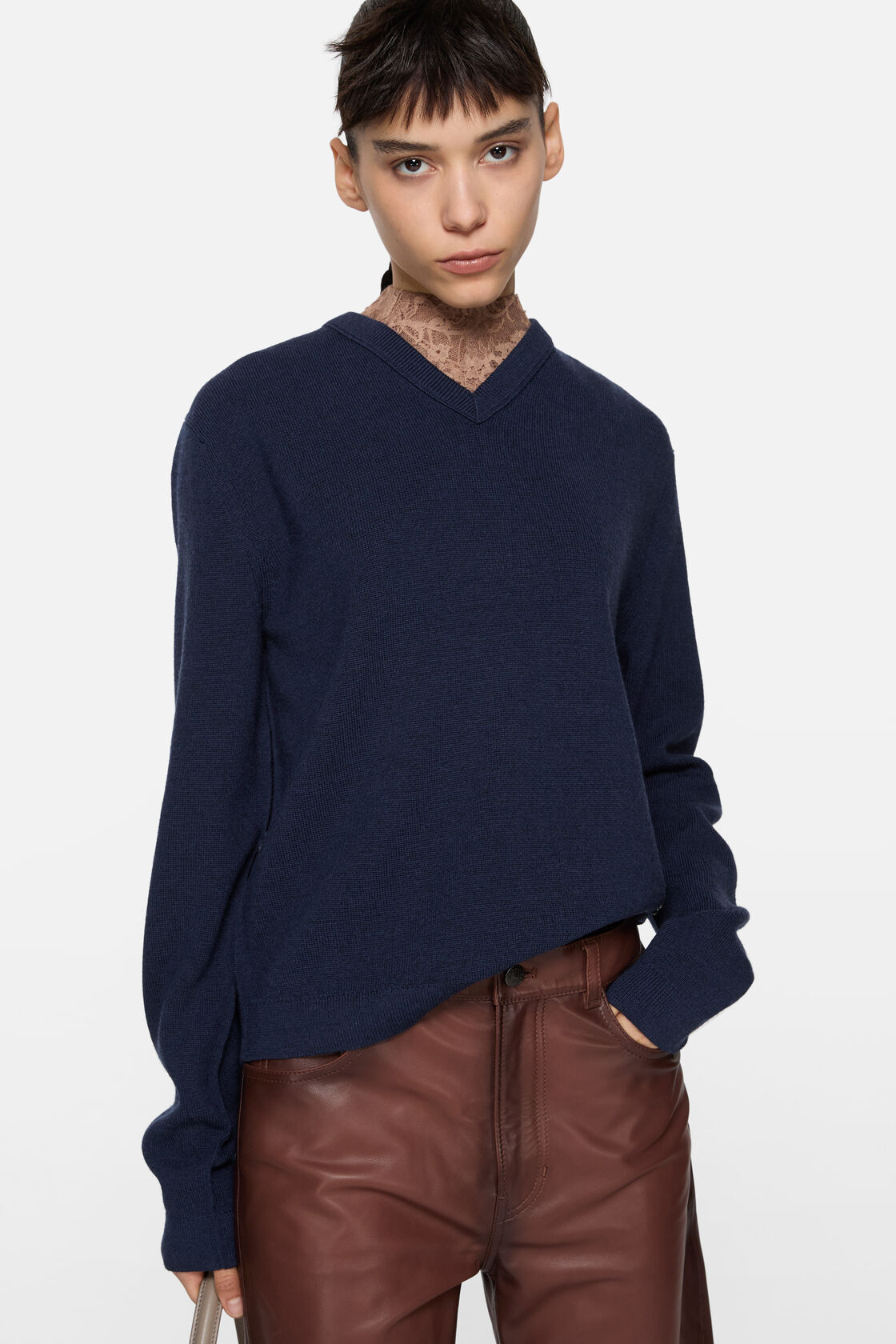 Merino wool sweater, Navy, 2000x