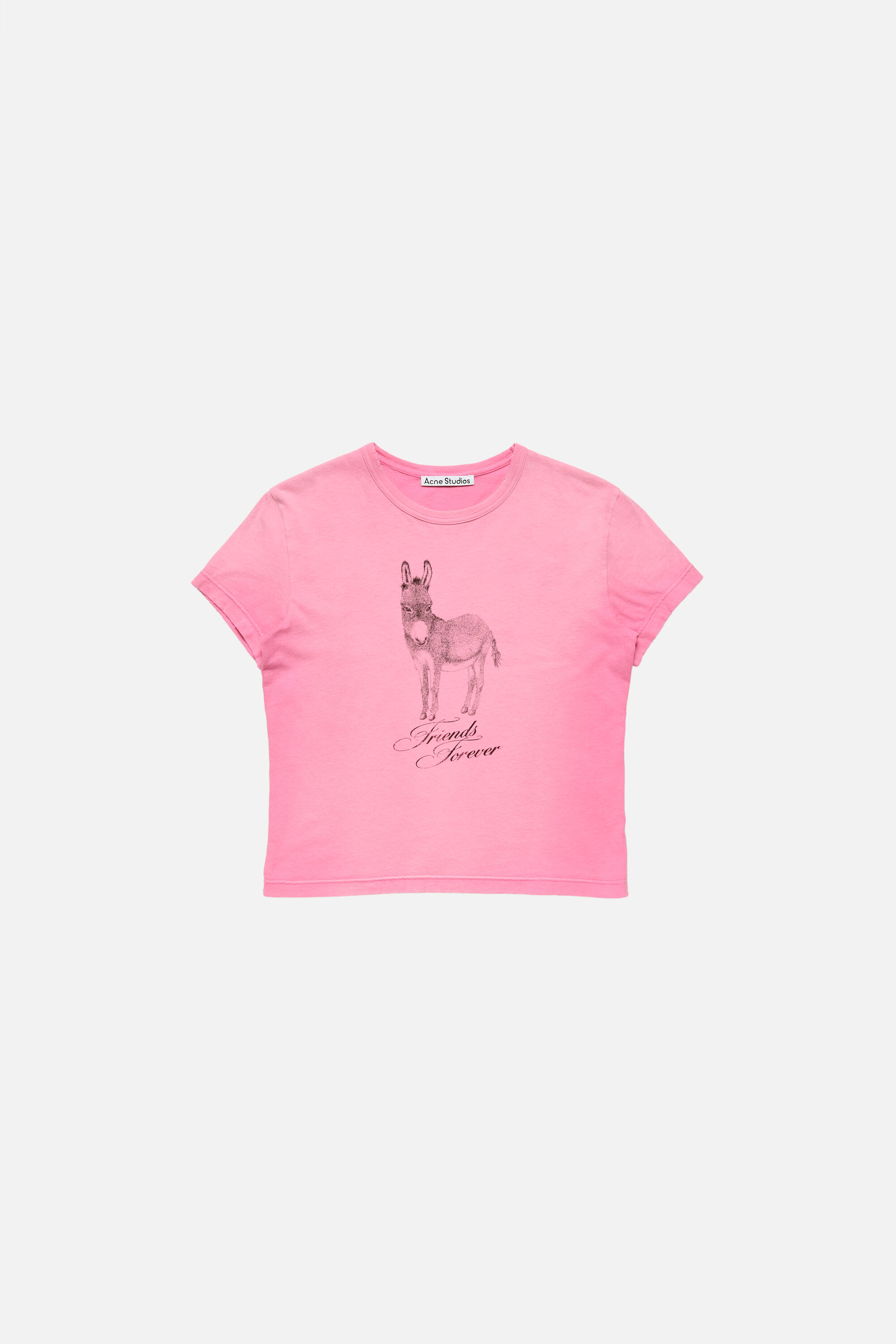 トップス acne studious Acne Studios - Fitted graphic t-shirt - Pink
