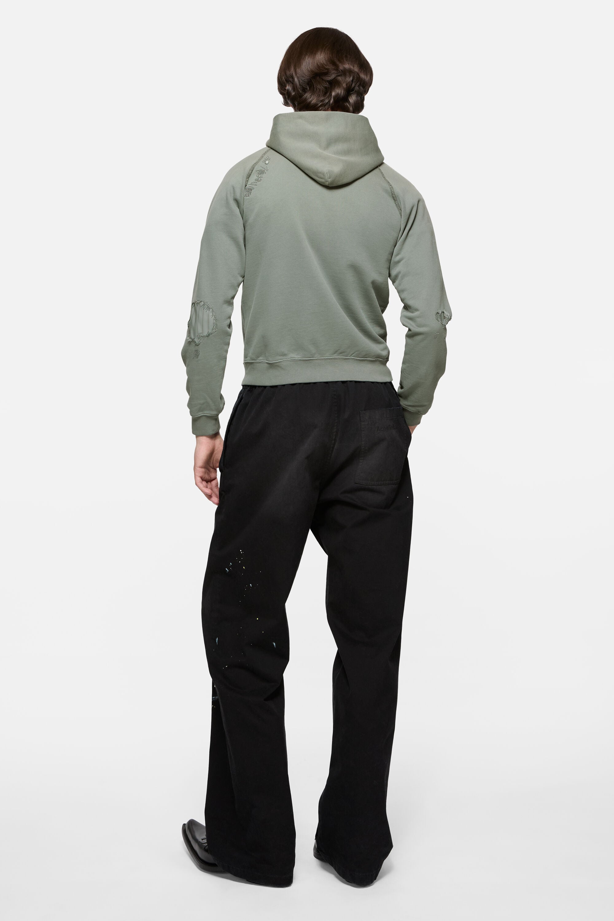 Acne Studios - リペア加工フリースフーディ - スレートグレー