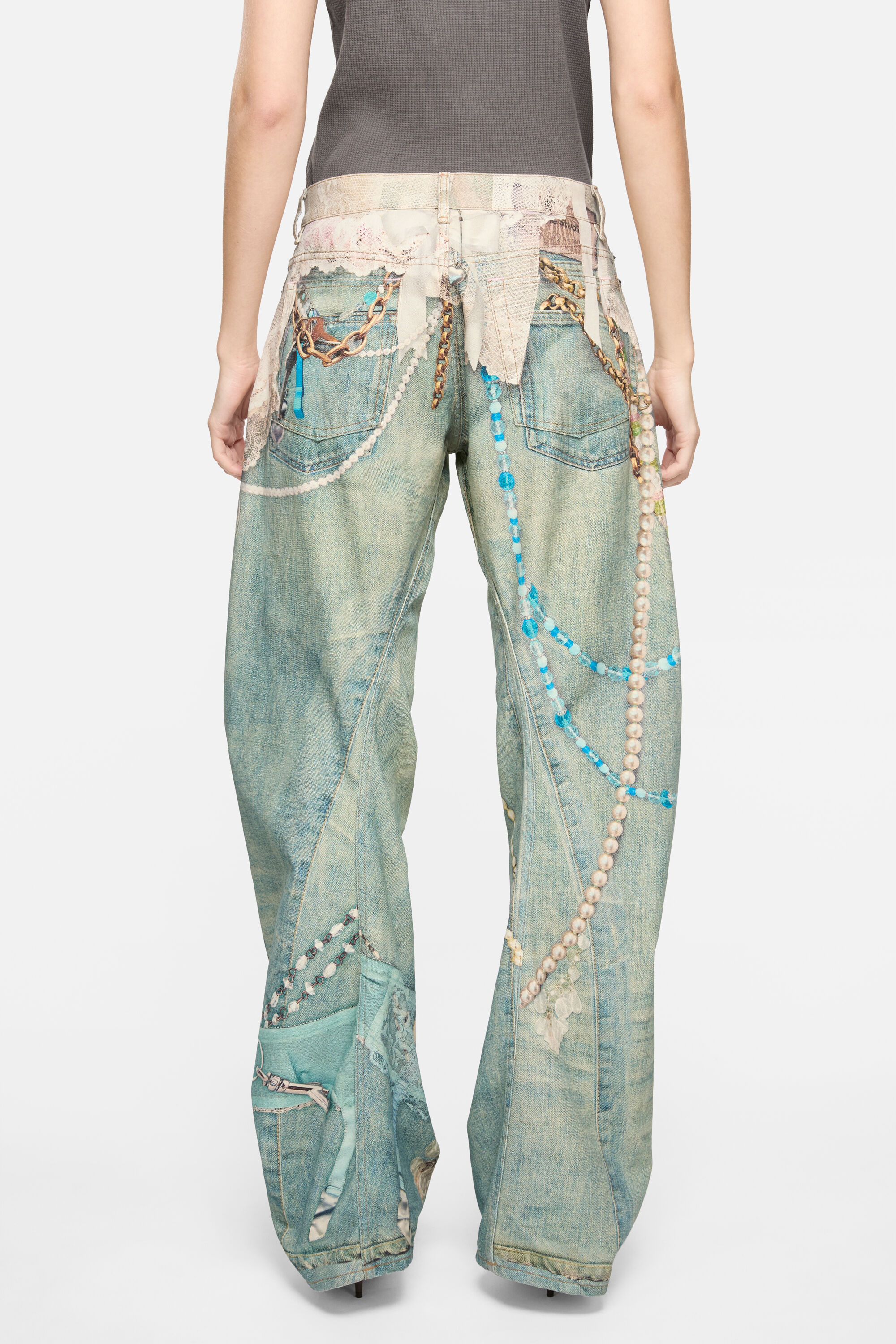 Acne Studios - Loose fit jeans - 2006 - White/green