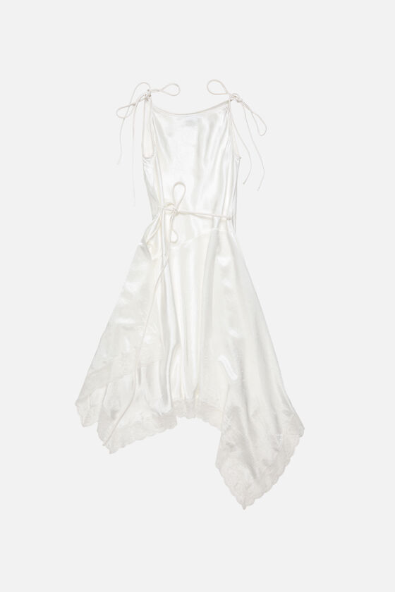 Satin lace dress, White, 2000x