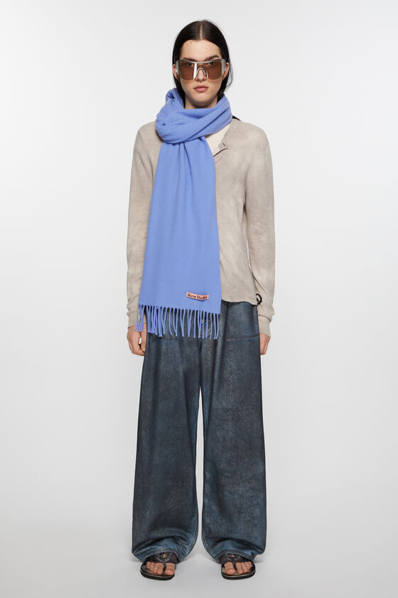 Acne Studios - フリンジウールスカーフ - ナロー - スウィートブルー