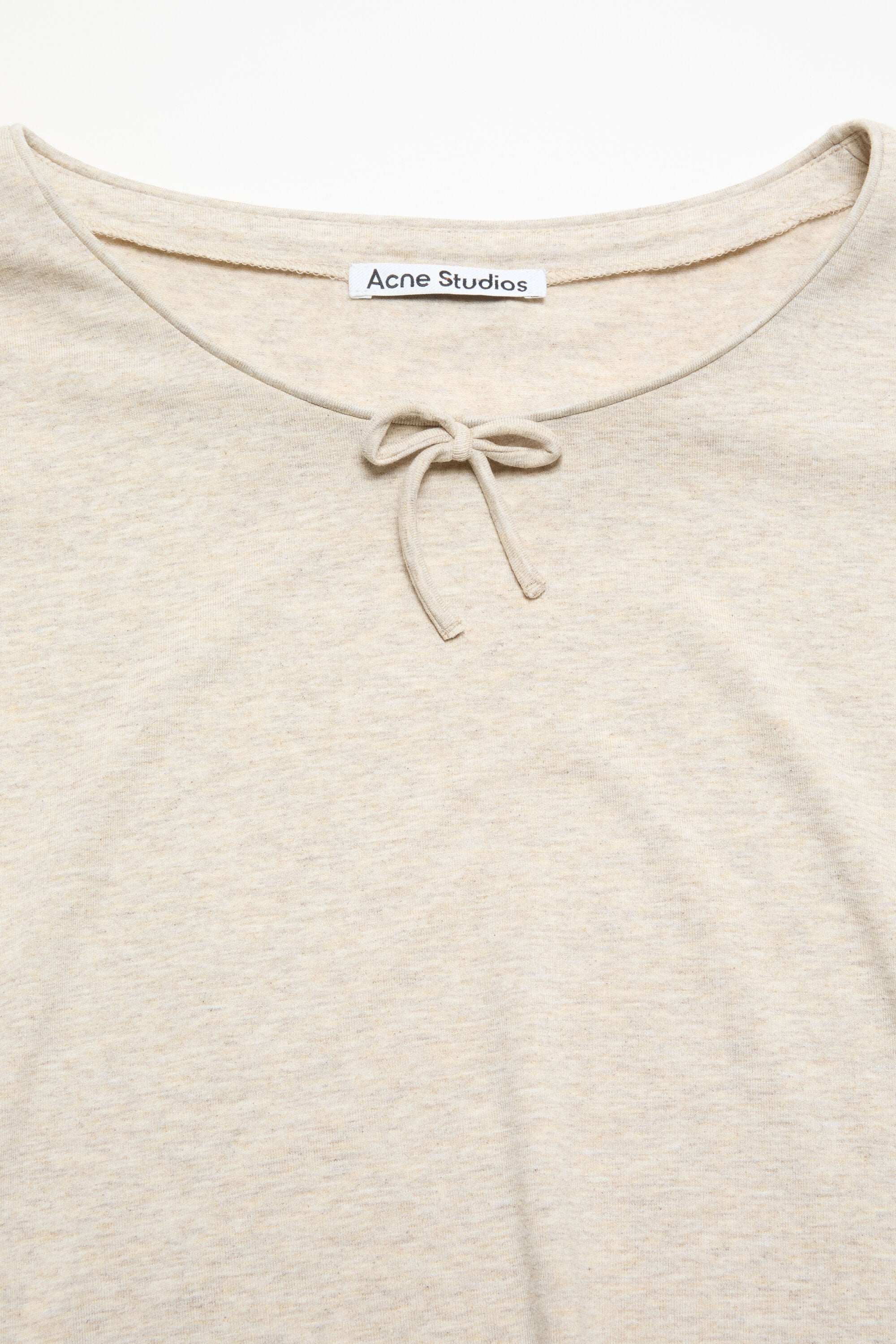 Acne Studios - Jersey t-shirt with bow - Beige melange