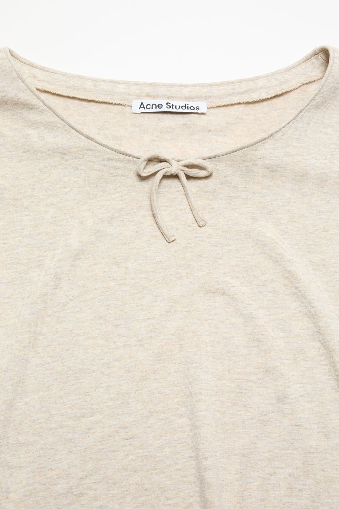 Jersey t-shirt with bow, Beige melange, 2000x
