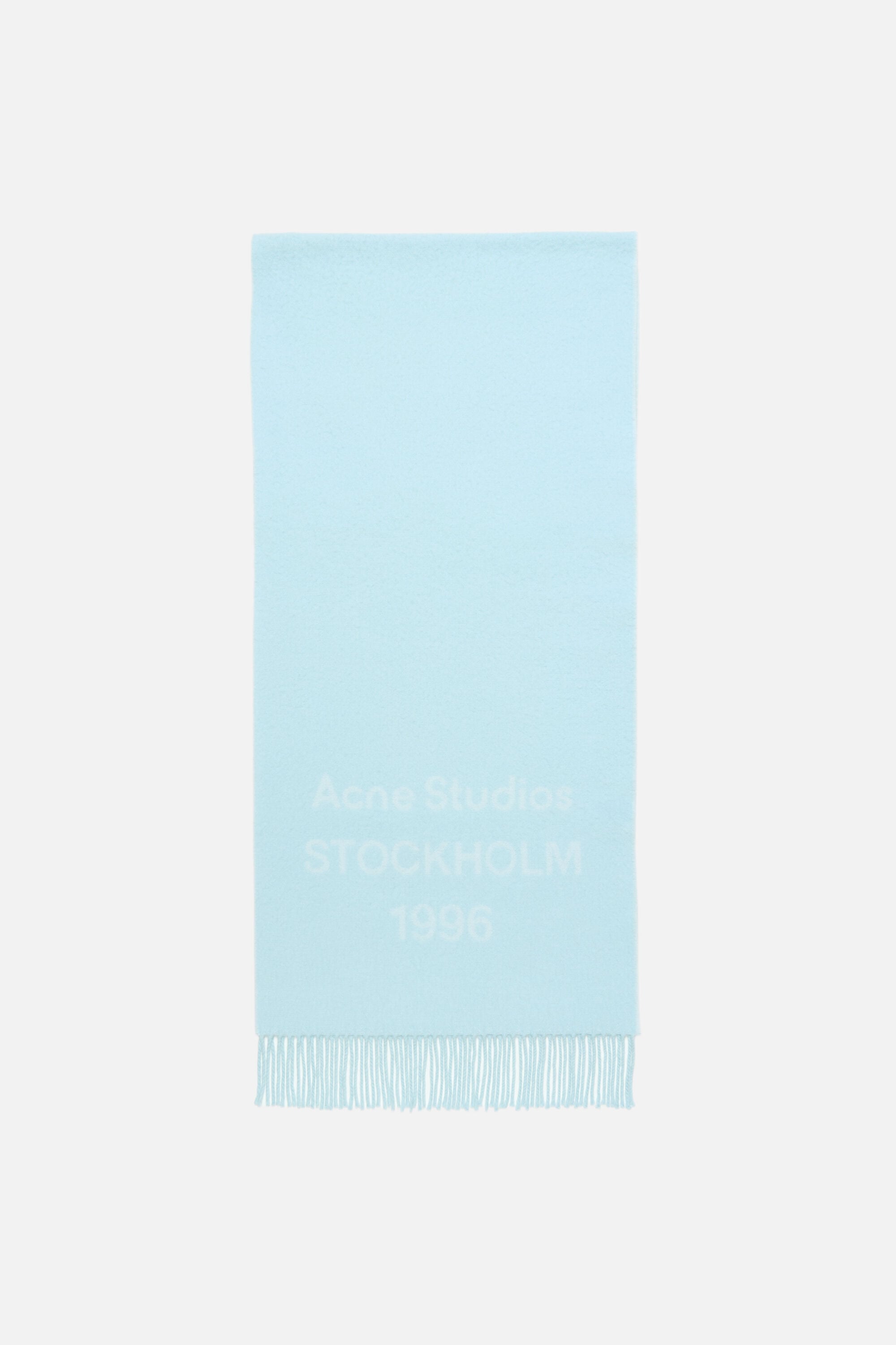 Acne Studios - ウールロゴスカーフ - ワイド - ライトブルー/ホワイト