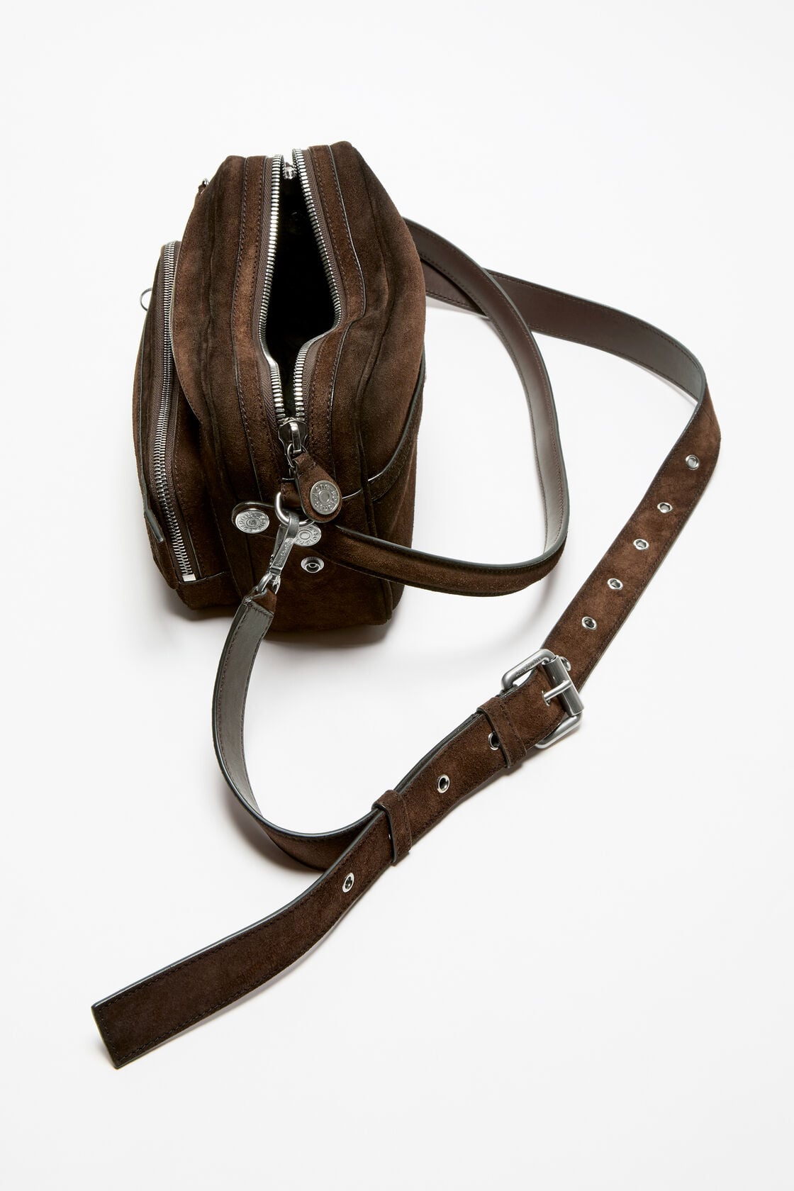 Camero Party Suede Shoulder Bag, Dark brown, 2000x