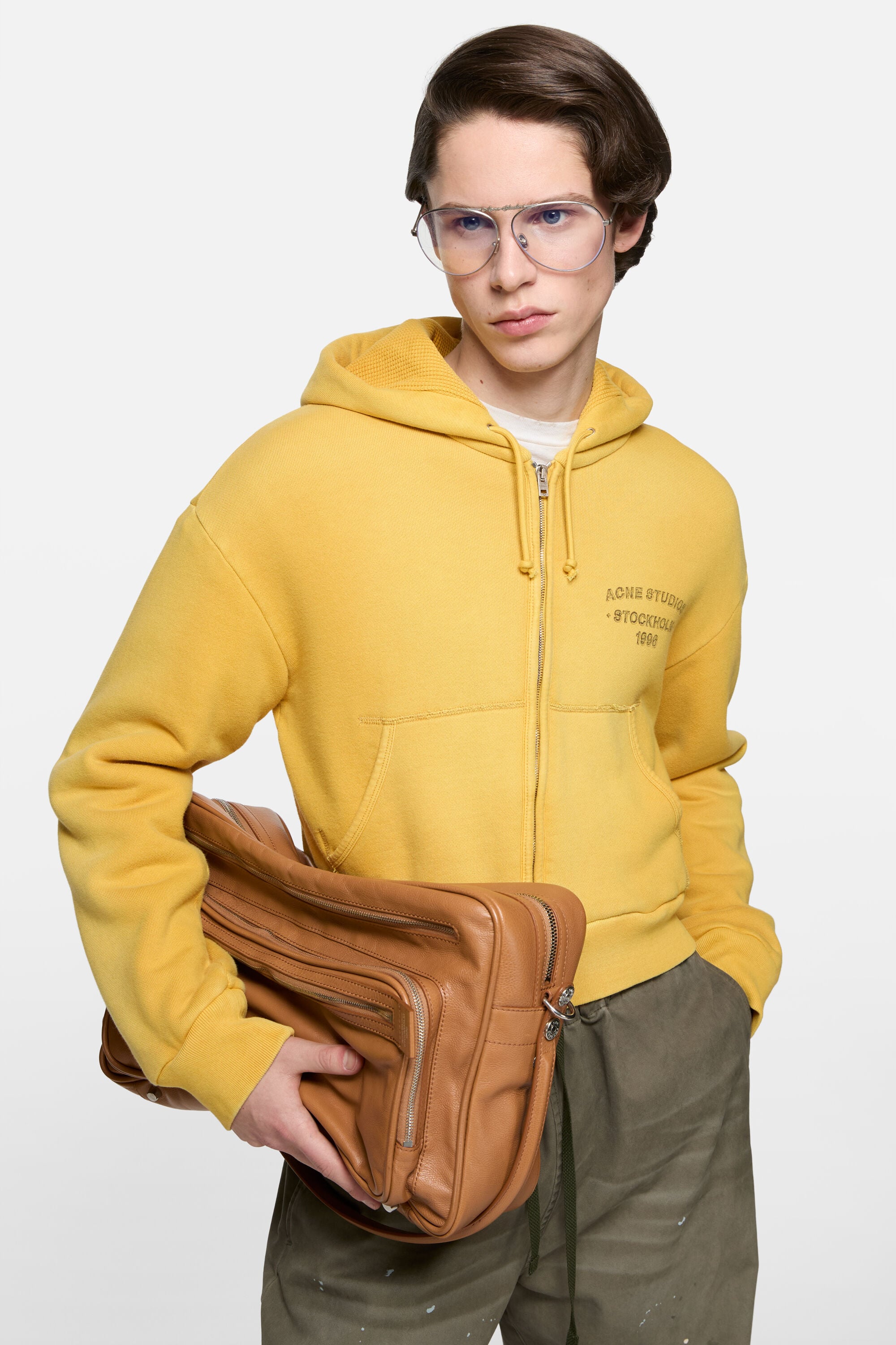 Acne Studios - Sprayed zip hoodie - Mustard yellow