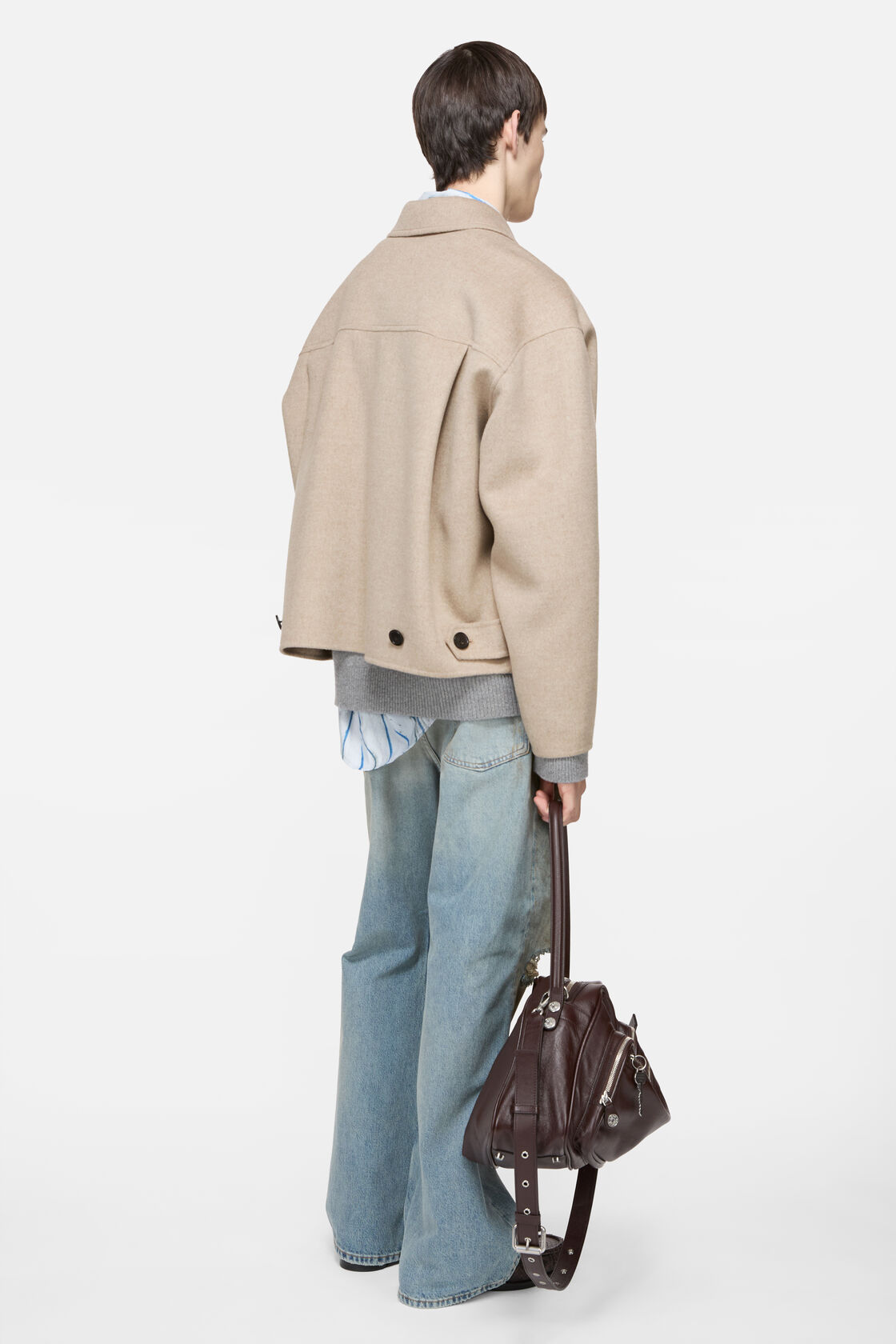 Cashmere jacket, Oatmeal melange, 2000x