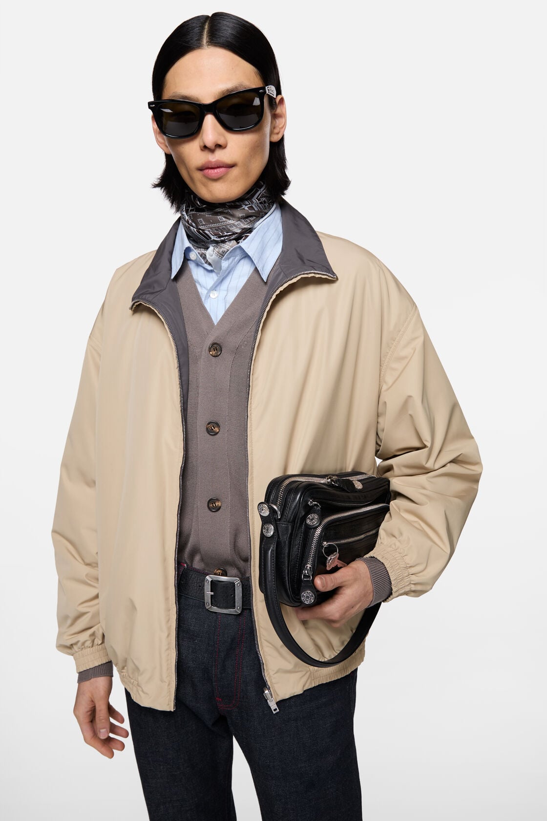 Reversible logo jacket, Beige, 2000x