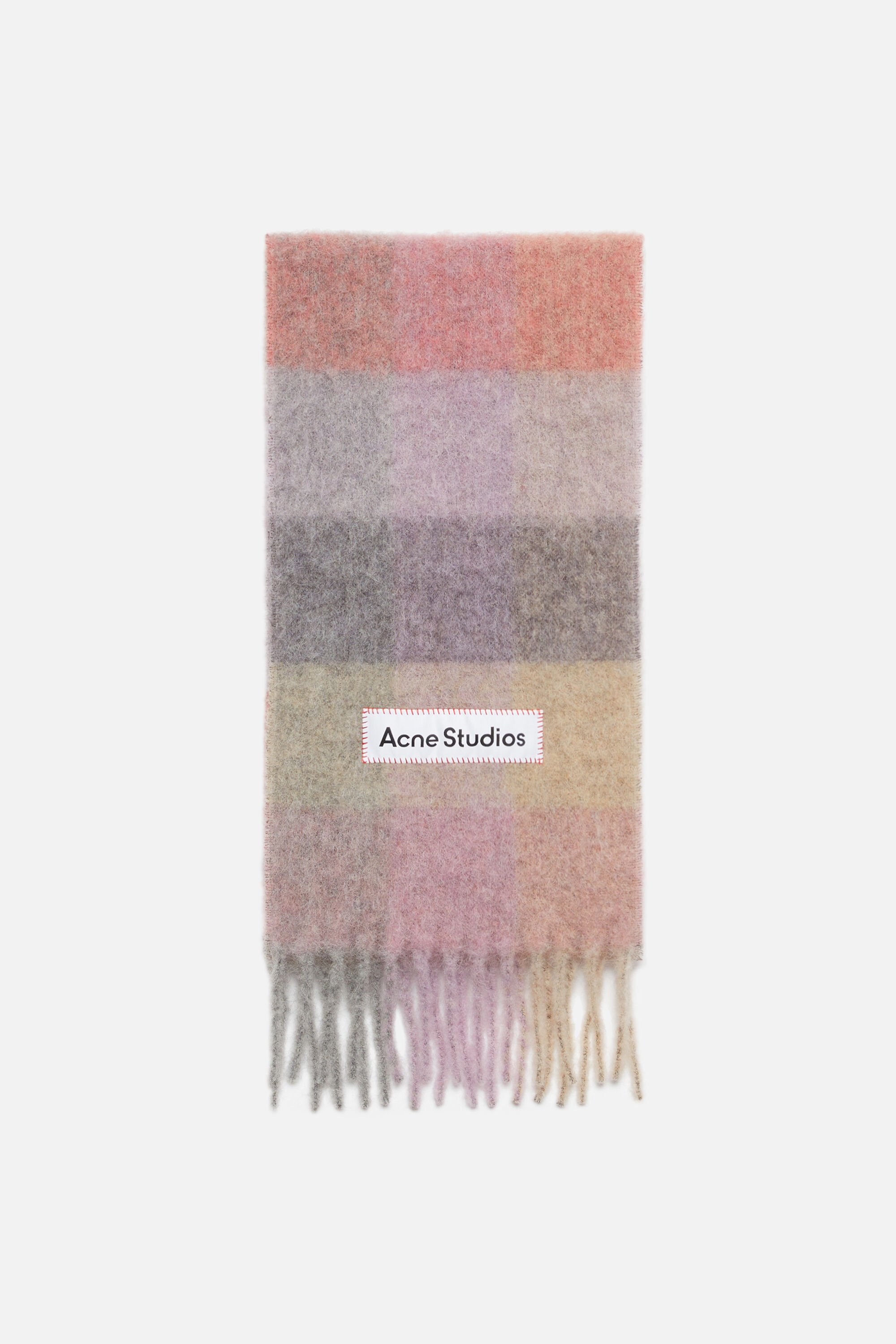 Acne Studios - Mohair checked scarf - Fuchsia/lilac/pink