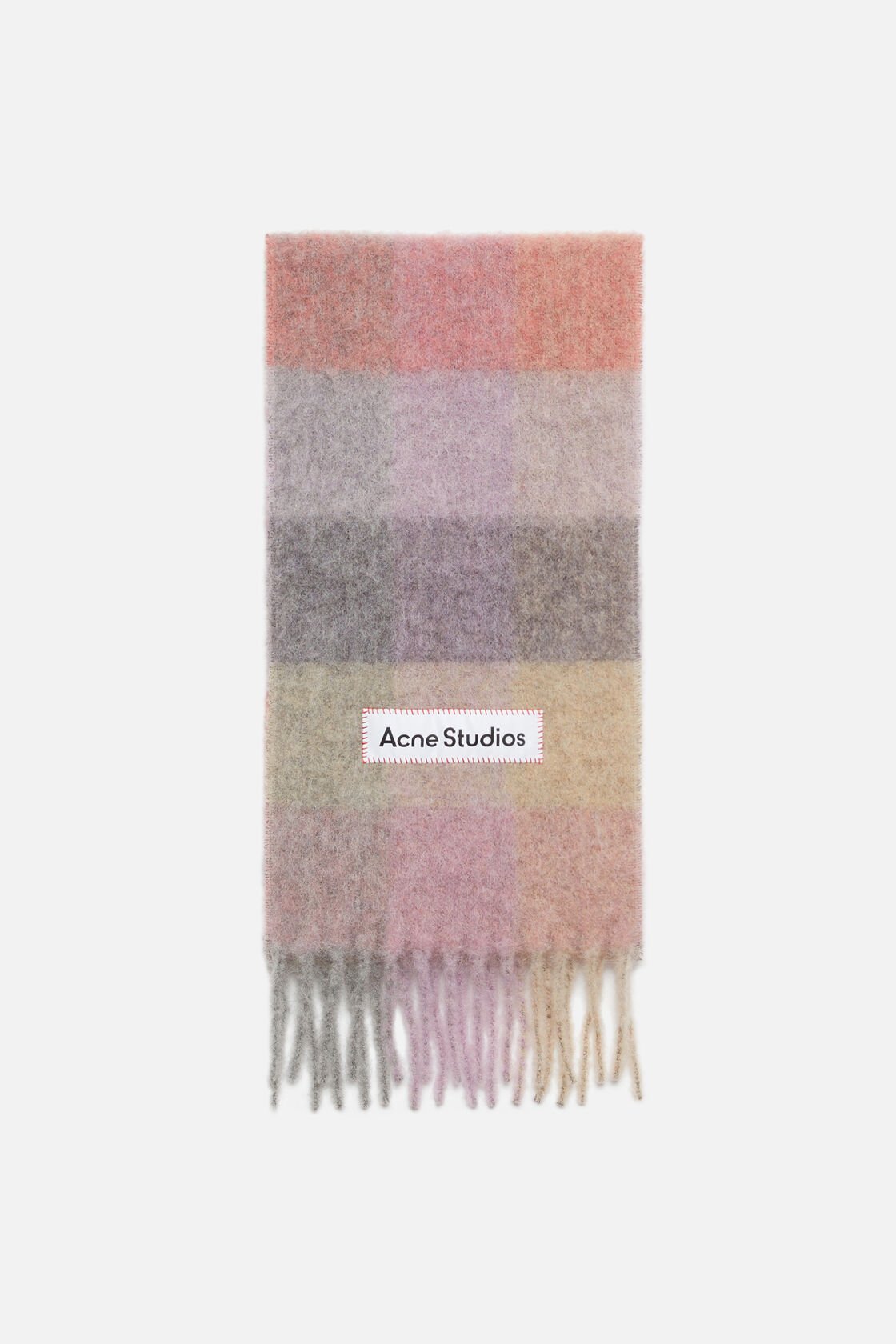 Mohair checked scarf, Fuchsia/lilac/pink, 2000x