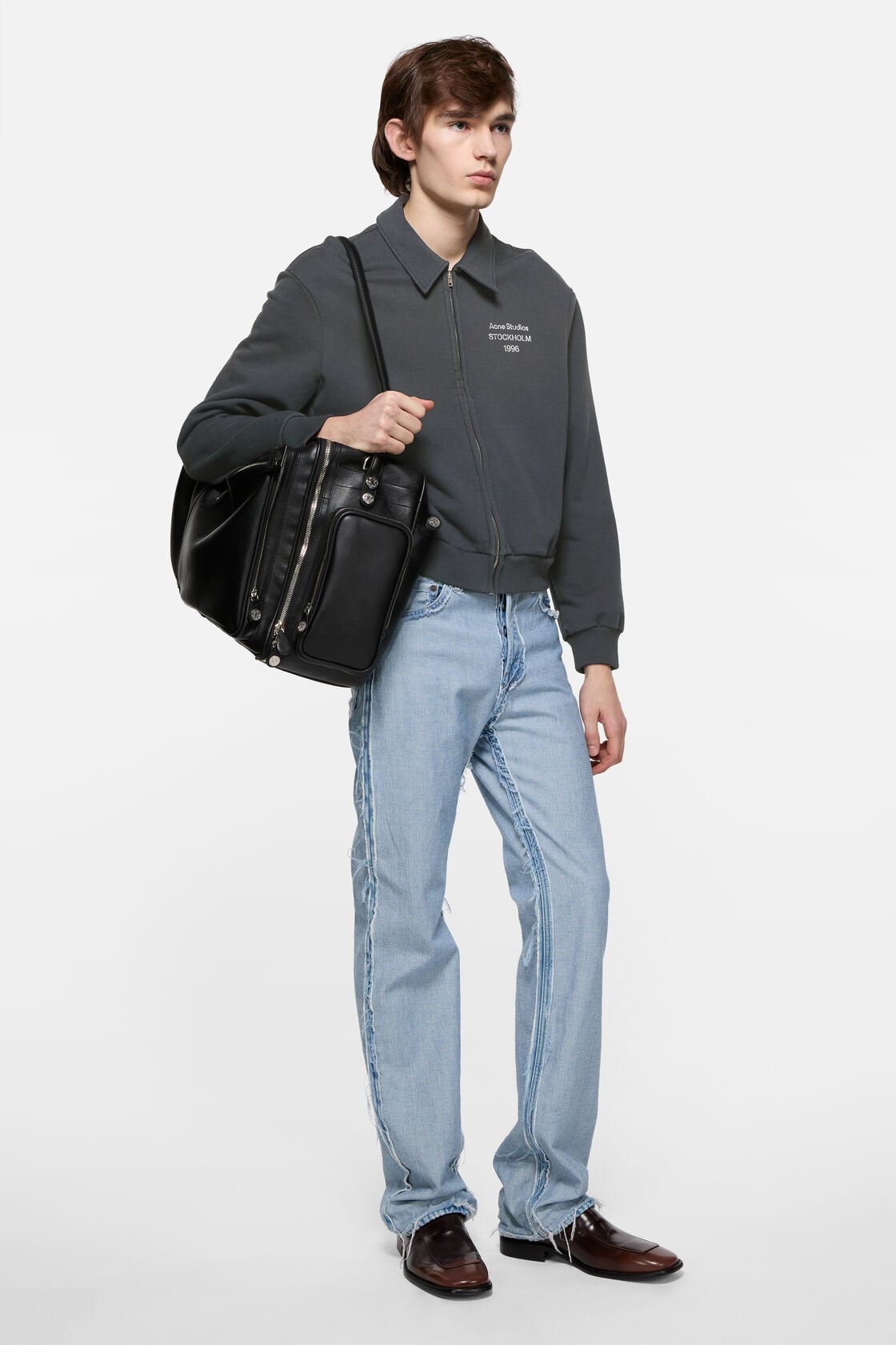 Cardigan with collar, Faded black, 2000x