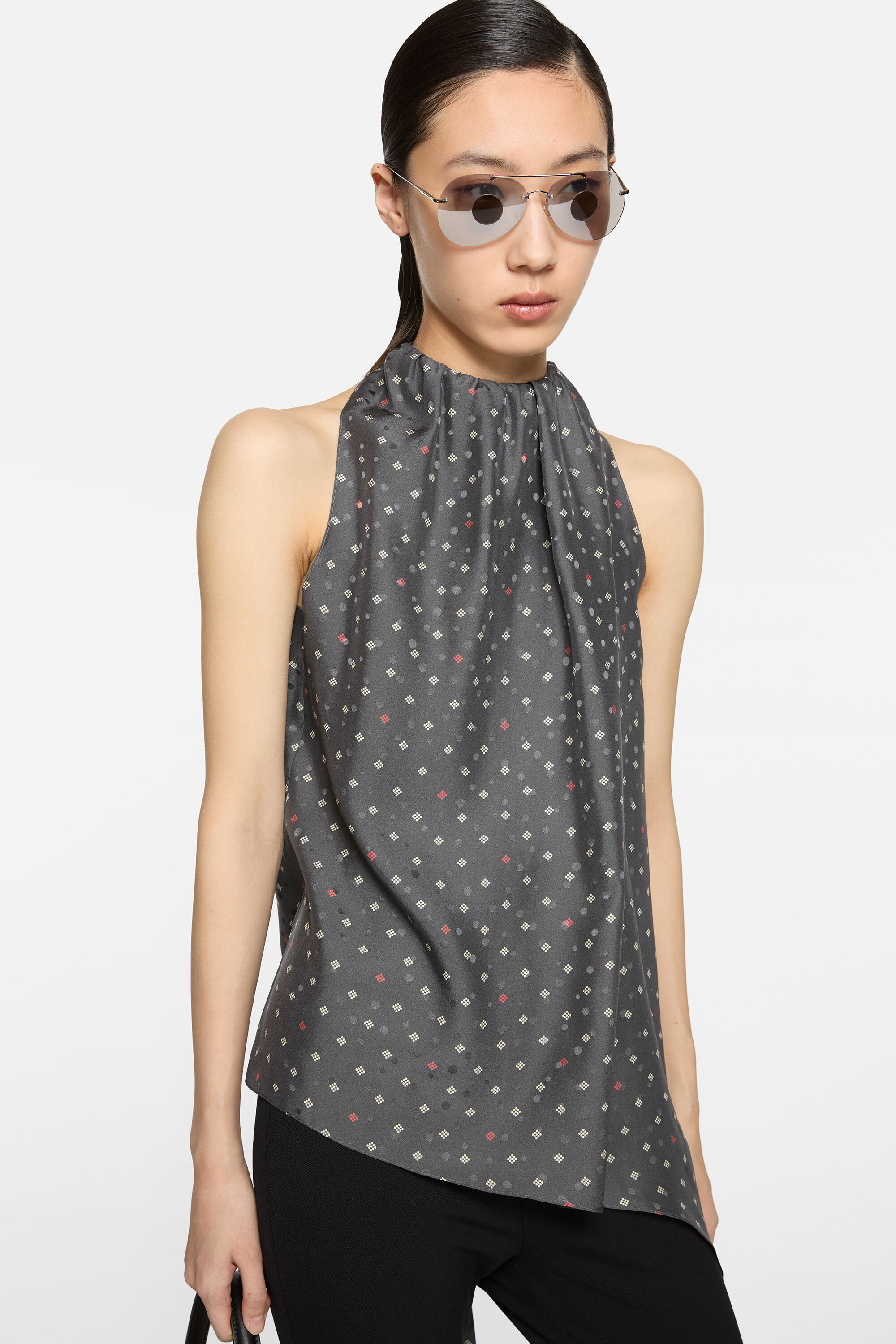 Acne studios リボン柄シャツ Acne Studios - シルクリボンブラウス - グレー