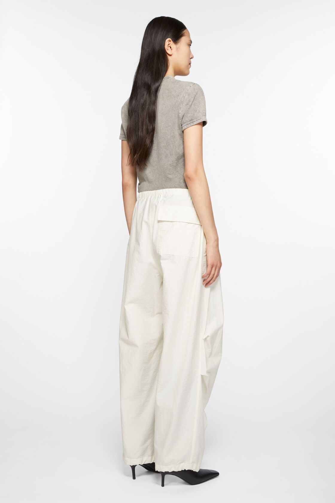 Relaxed fit trousers, White, 2000x
