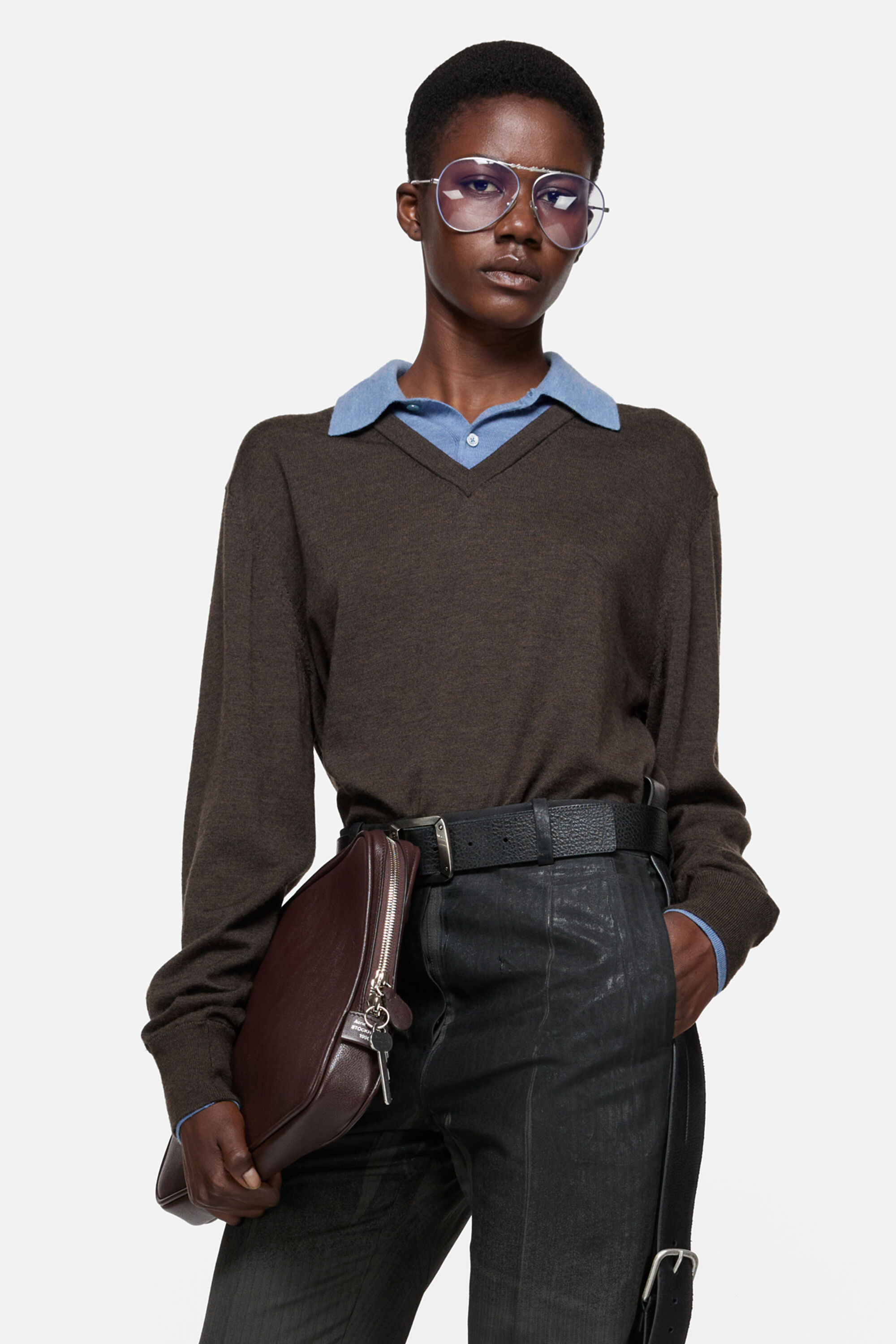 半袖ニット ワッフルニット acne studios ニット スモールFaceロゴ