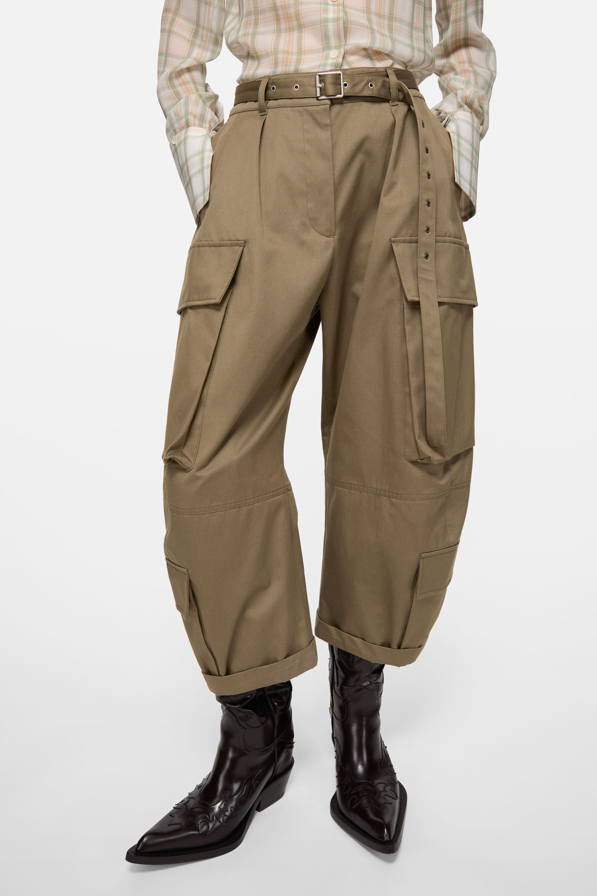 Acne Studios - Twill cargo trousers - Khaki green