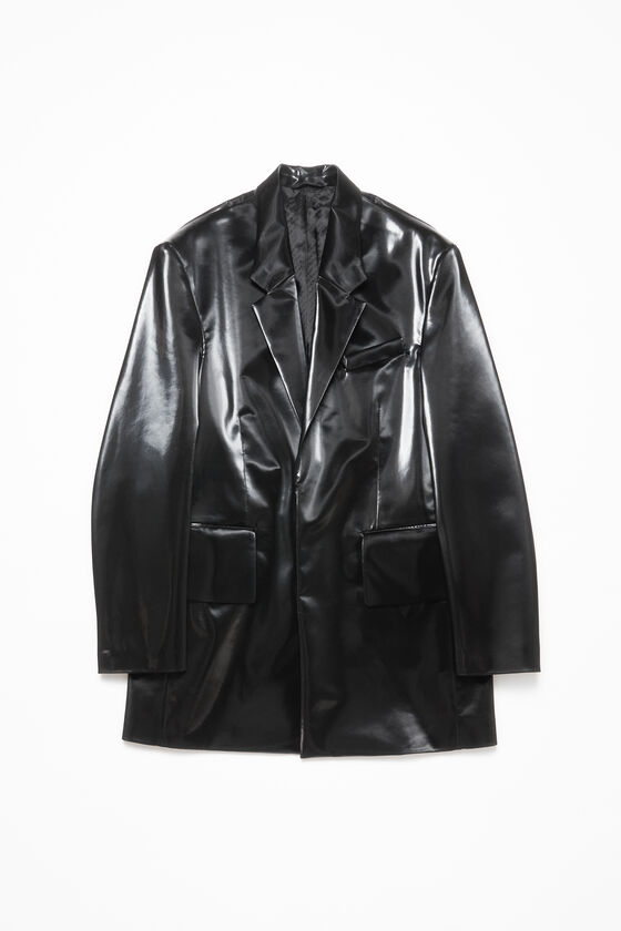 Acne Studios - 光沢のあるシングルブレストオーバーコート - ブラック