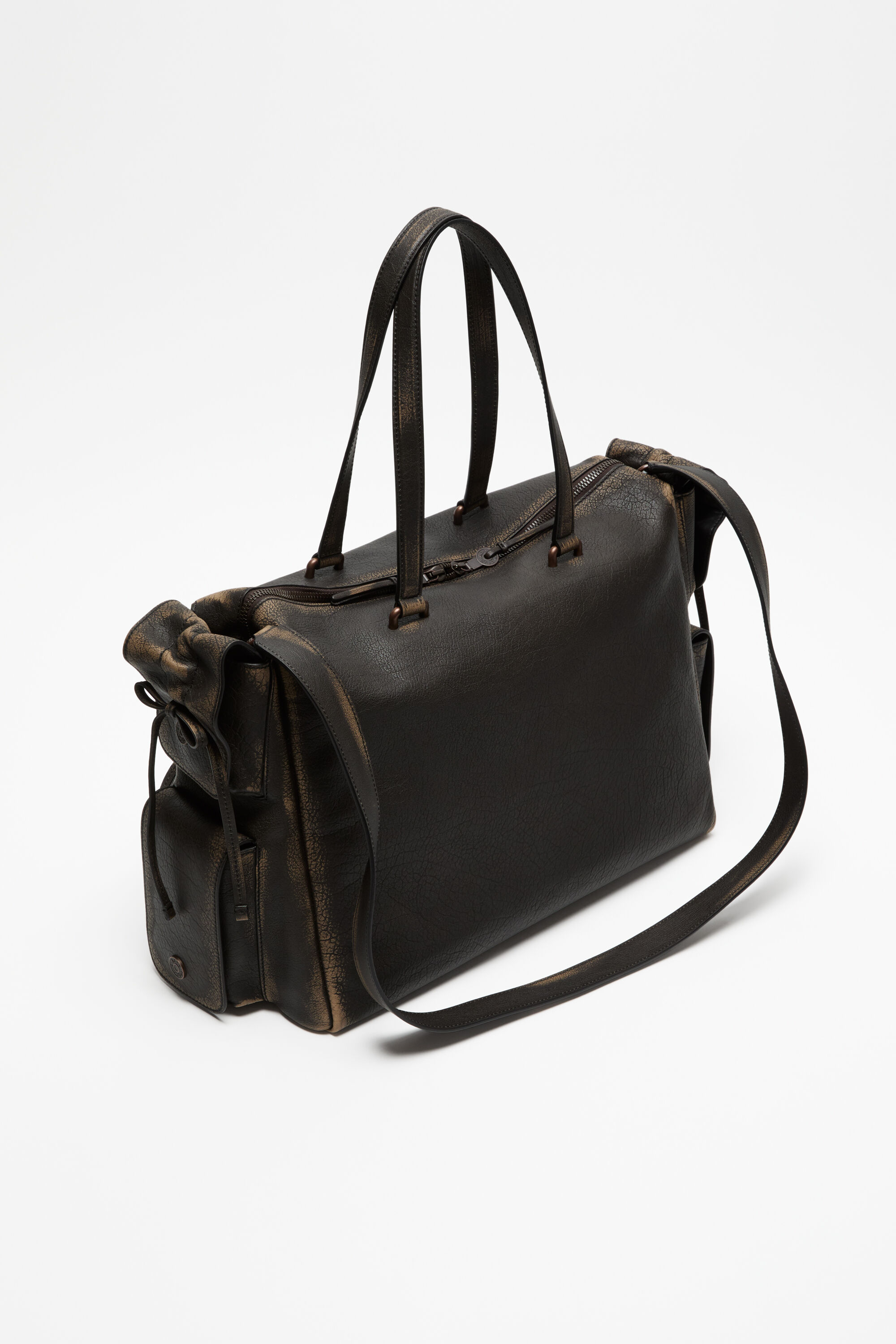 Acne Studios バッグ Acne Studios - Multipocket tote bag - Dark brown/beige