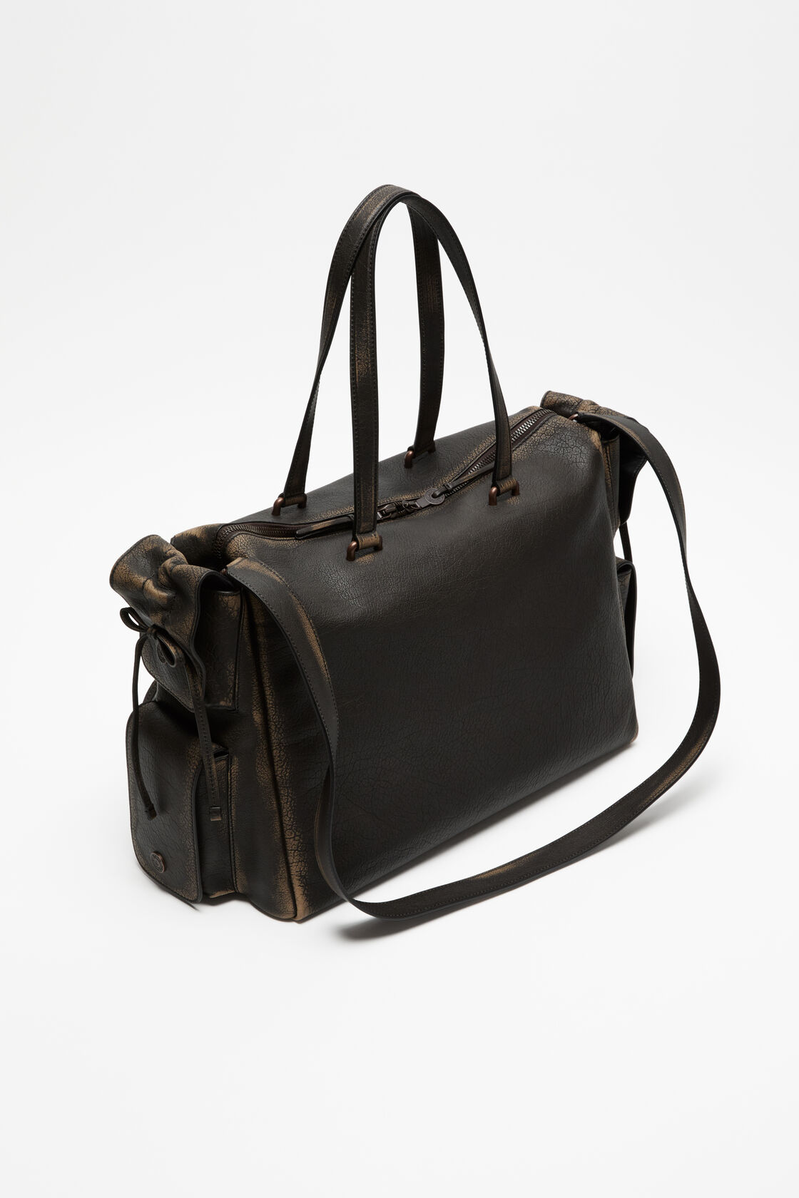 Multipocket tote bag, Dark brown/beige, 2000x
