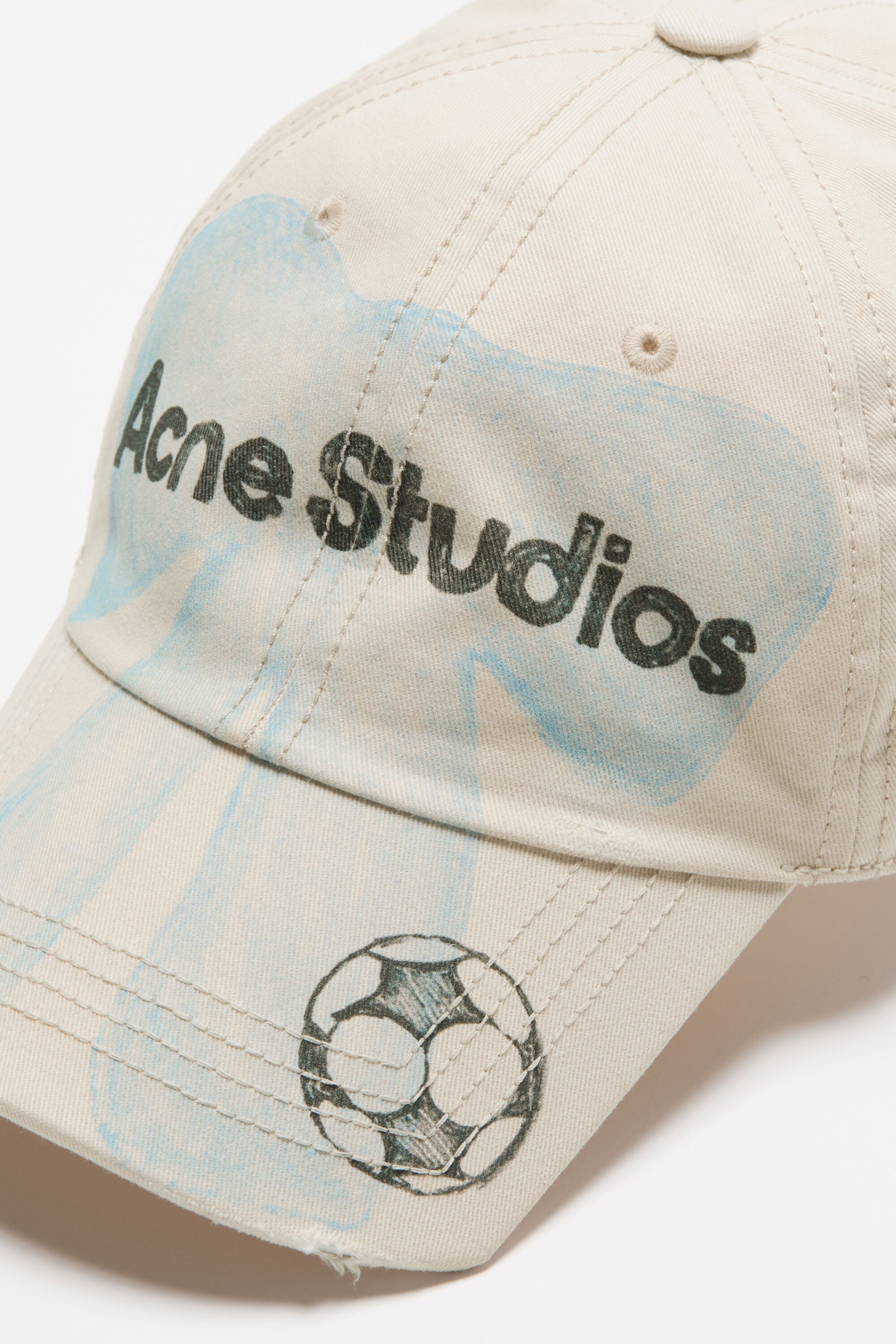 Acne Studios - Distressed bow logo cap - Oat beige