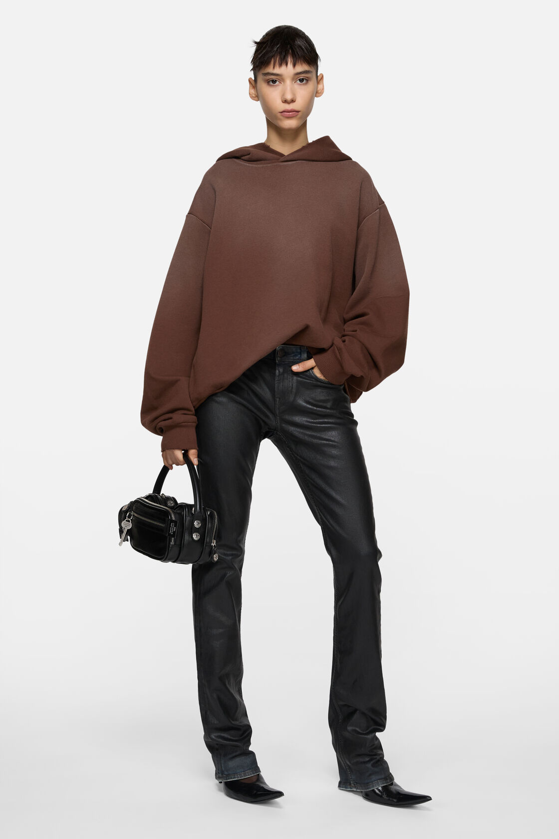 Logo hooded sweater, Chocolate brown, 2000x