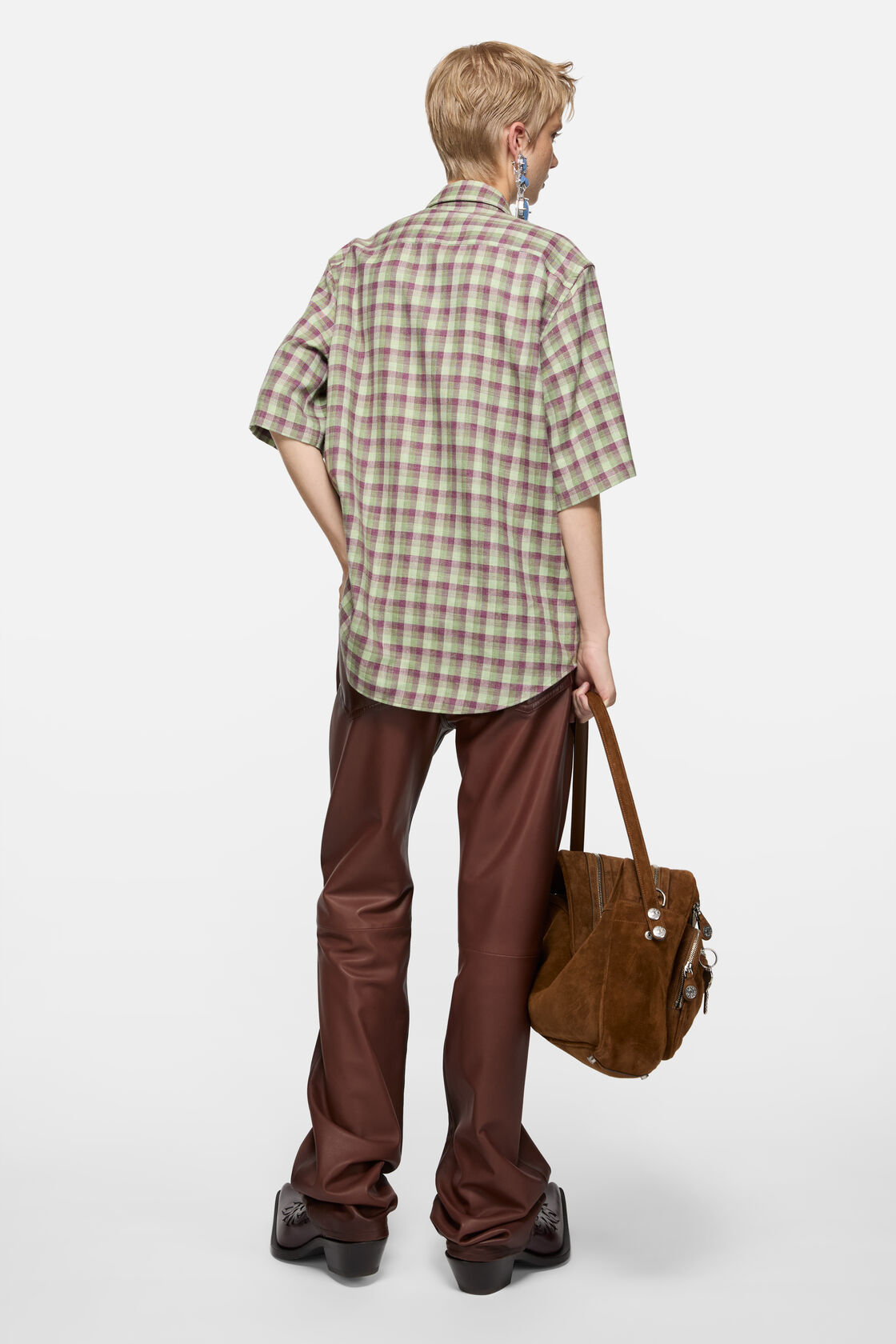 Check button-up, Green/purple, 2000x