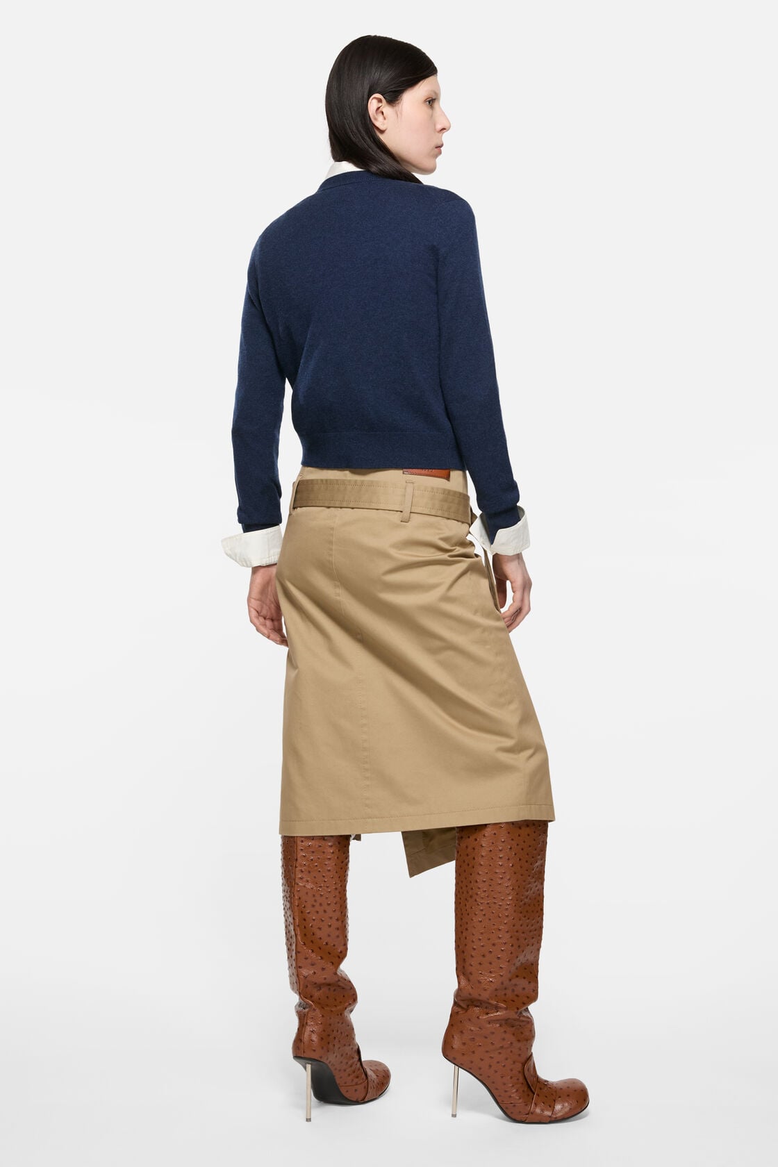 Cadigan yak wool - fitted fit, Navy melange, 2000x