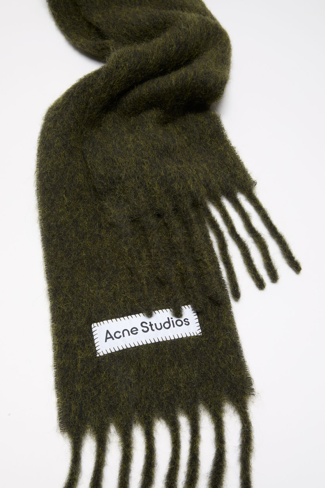 Skinny mohair scarf, Forest green, 2000x